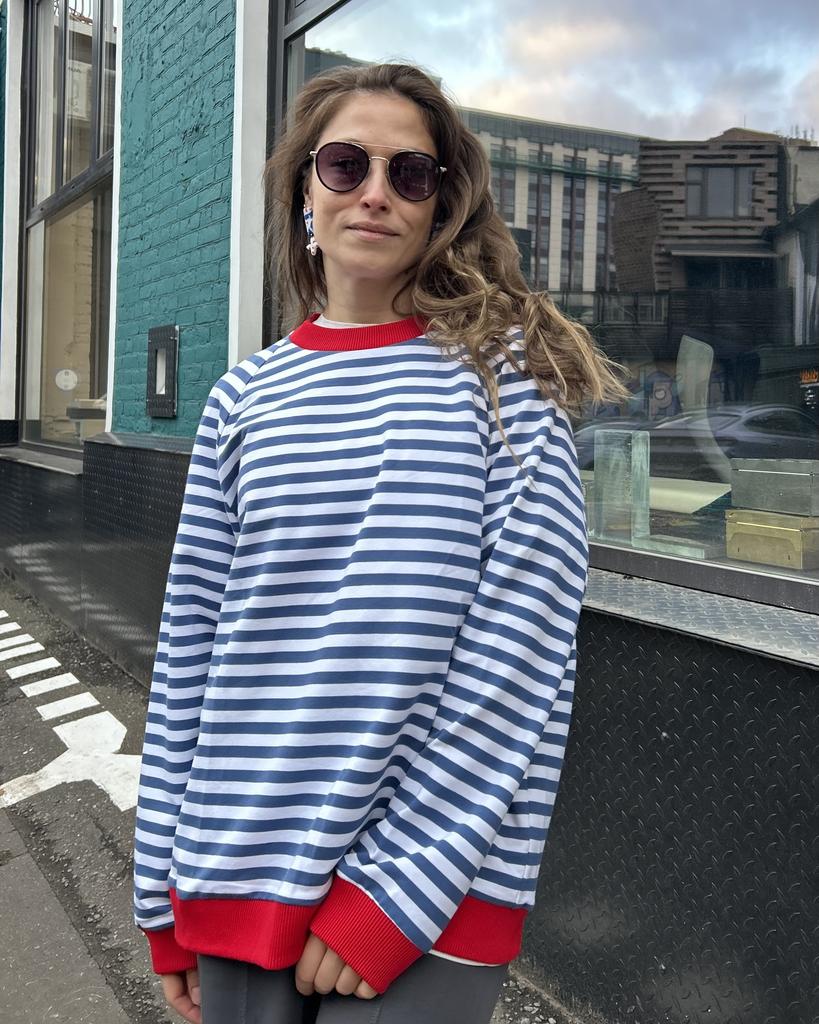 Тельняшка синяя свободного кроя