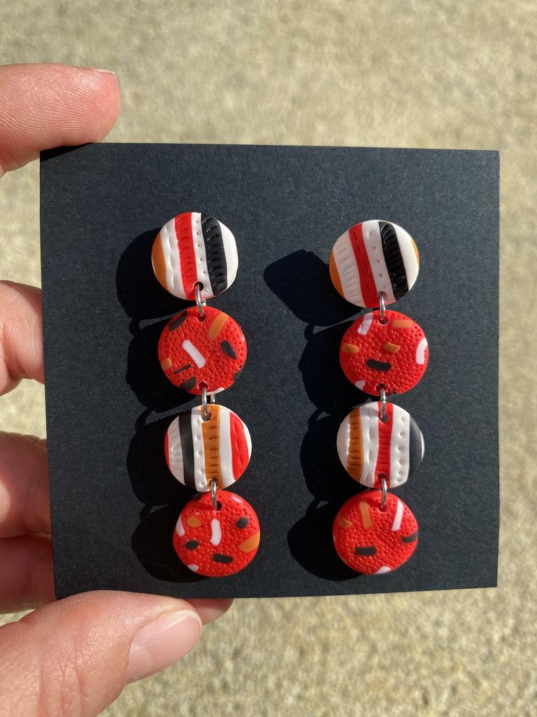 Серьги Апачи цепочки оранж