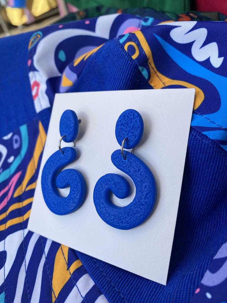 Серьги Ракушки васильковые