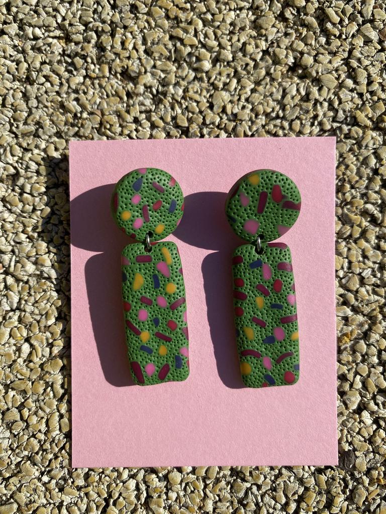 Серьги бисер зеленые