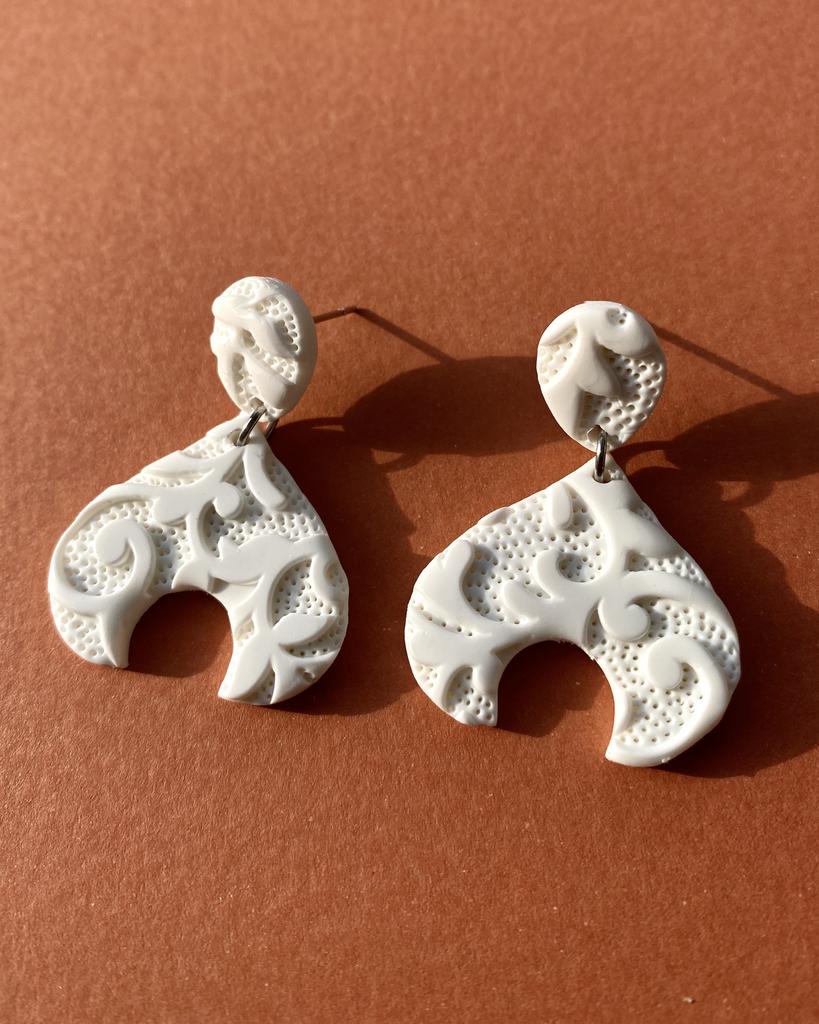 Серьги «Белое кружево» кокошники