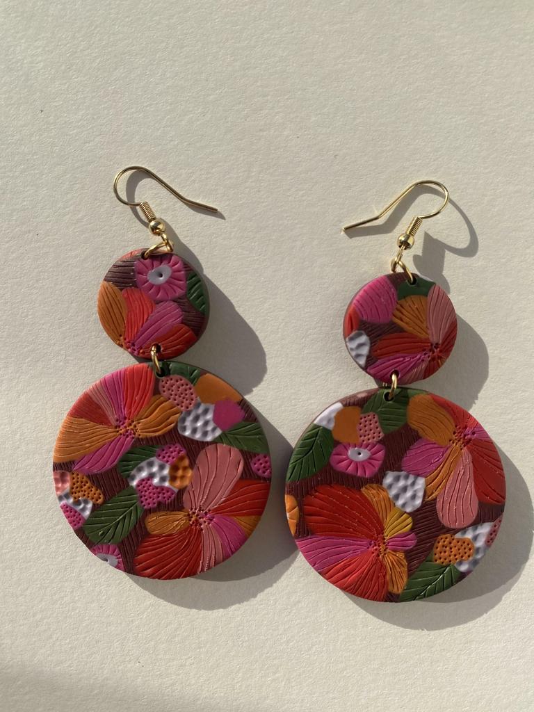 Серьги «Теплое зарево» круглые