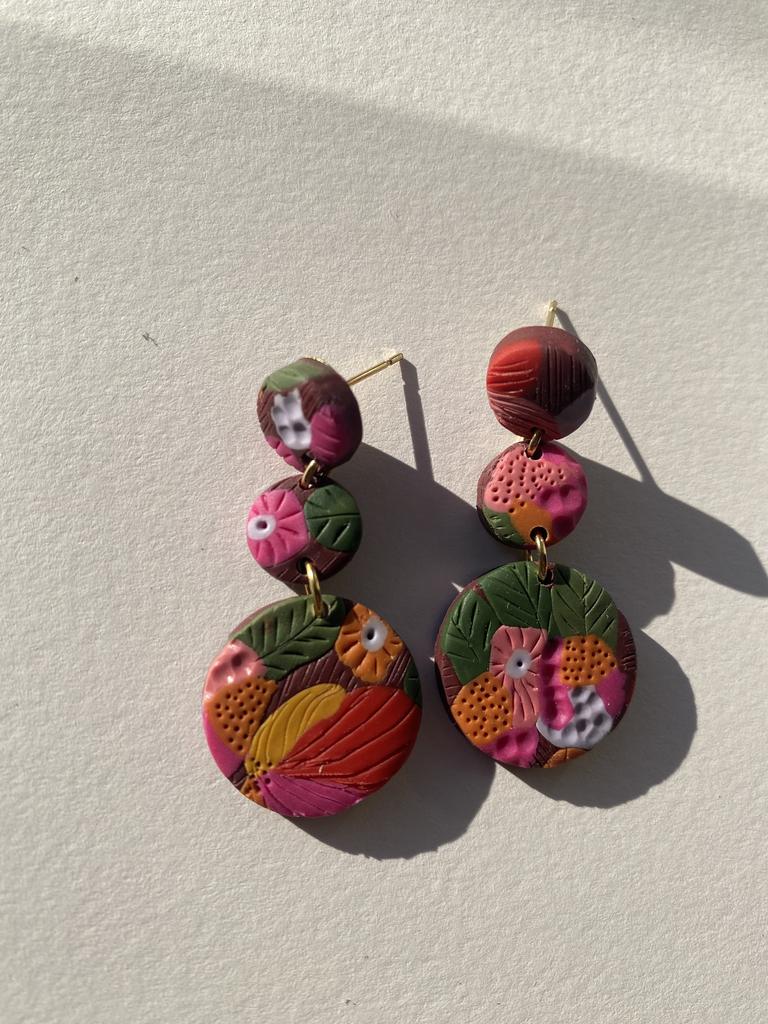 Серьги «Теплое зарево» цепочки