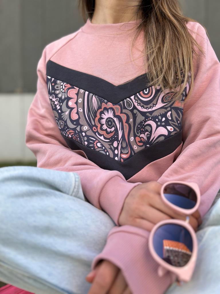 Женский свитшот Сирень пудра классического кроя