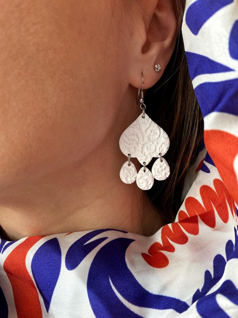 Серьги "Белое кружево" бутоны M