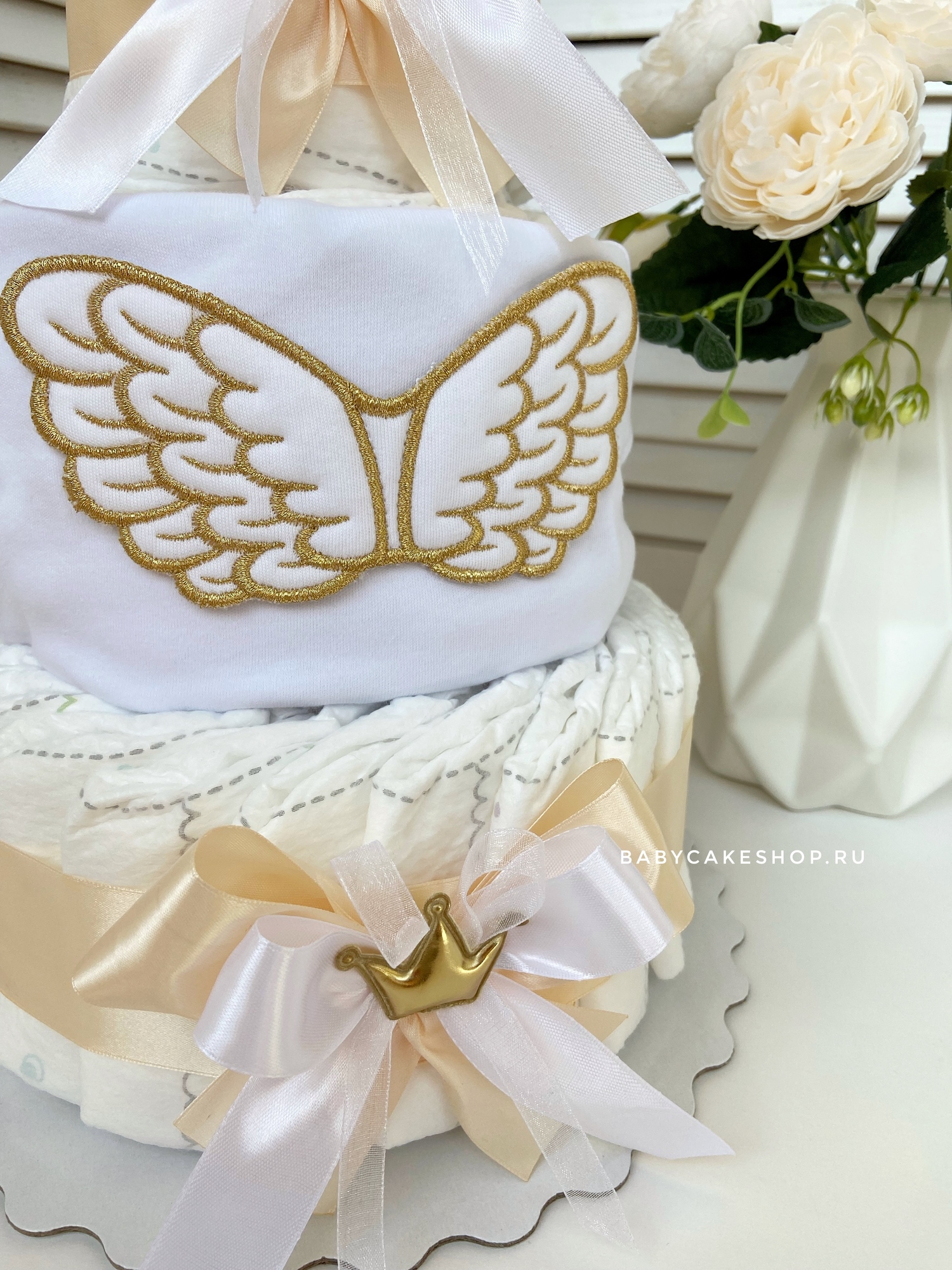 Торт из памперсов подгузников "Ангел"