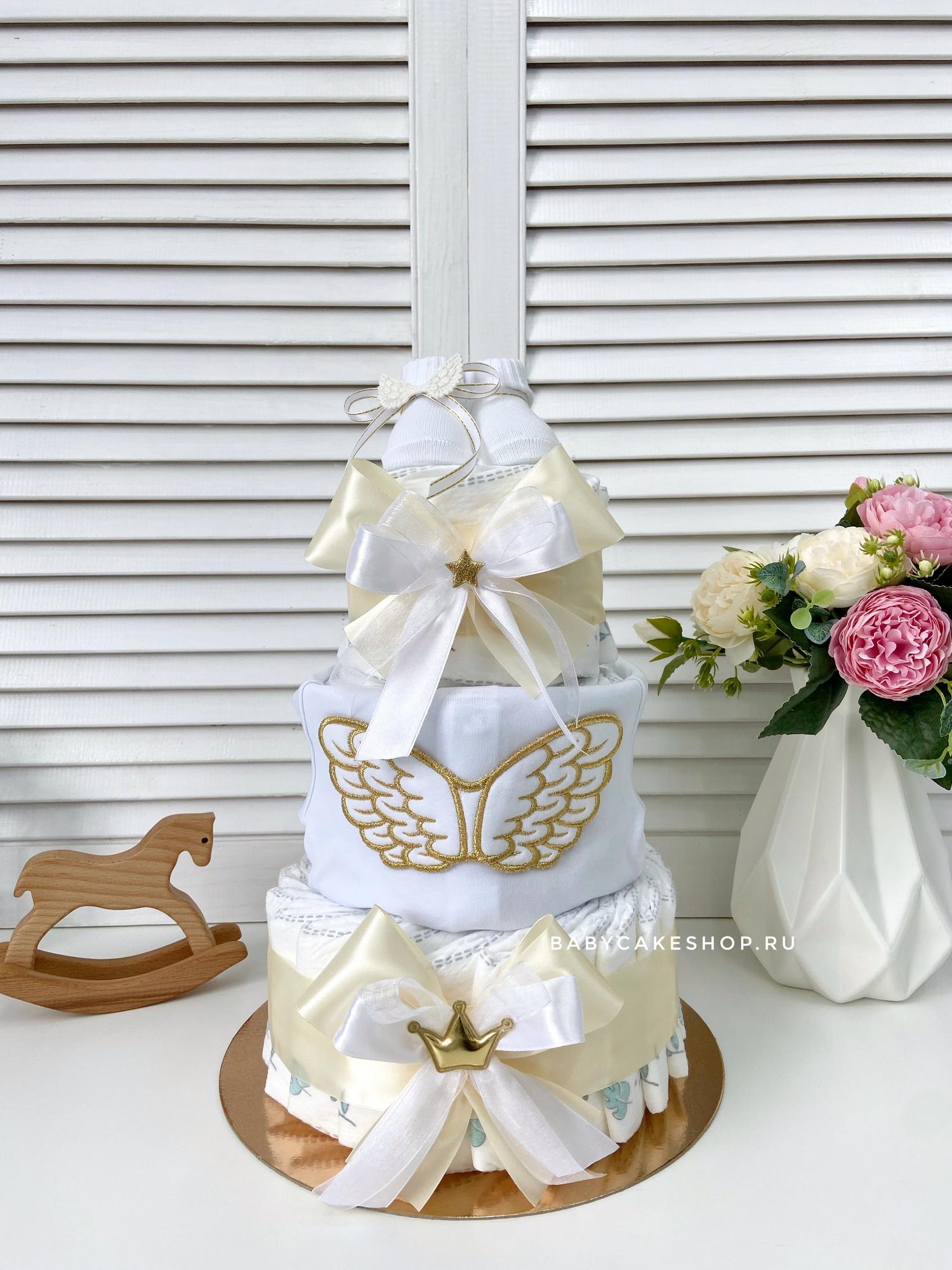 Торт из памперсов подгузников "Ангел"