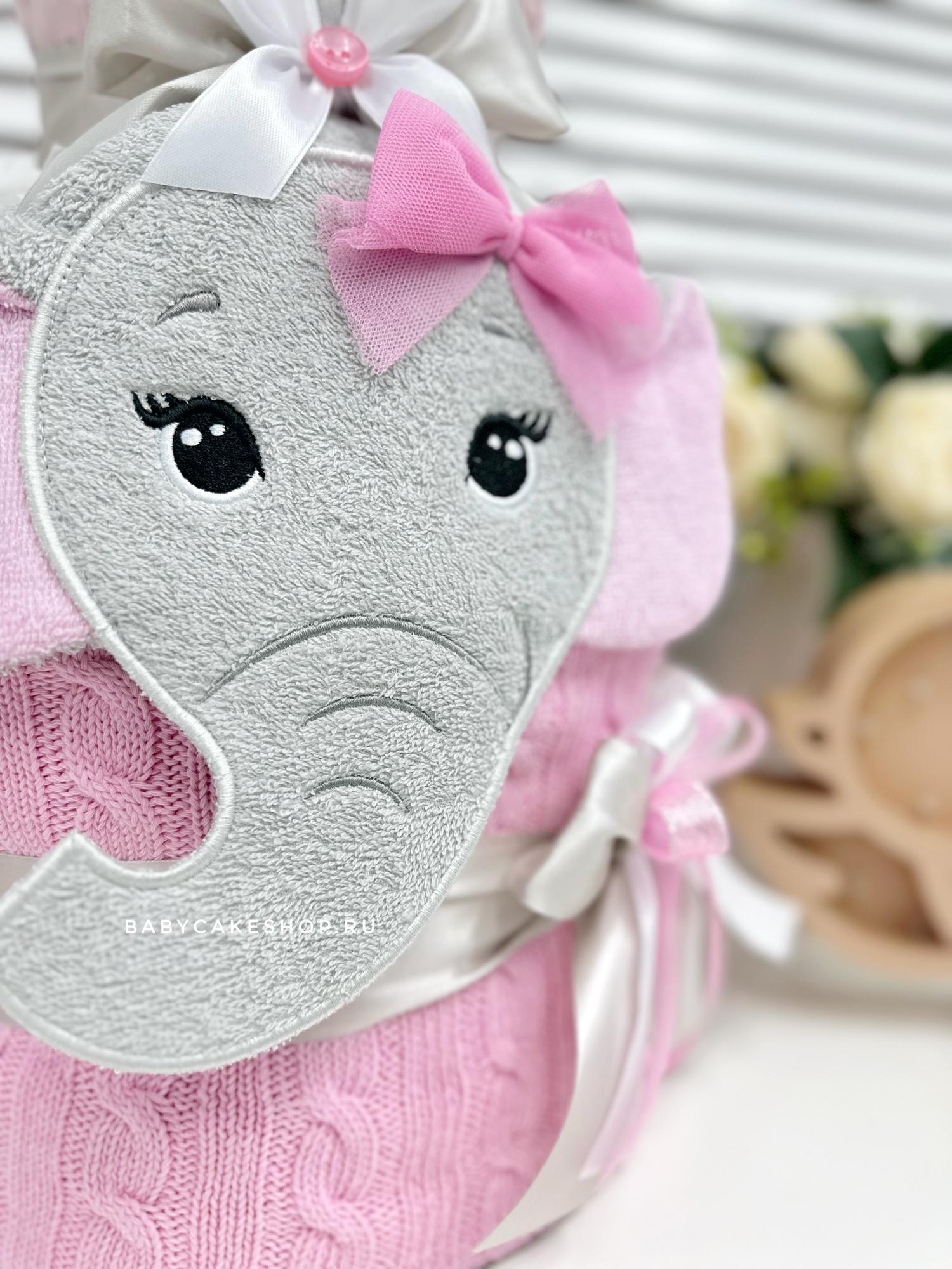 Торт из памперсов подгузников с полотенцем «Слоник»