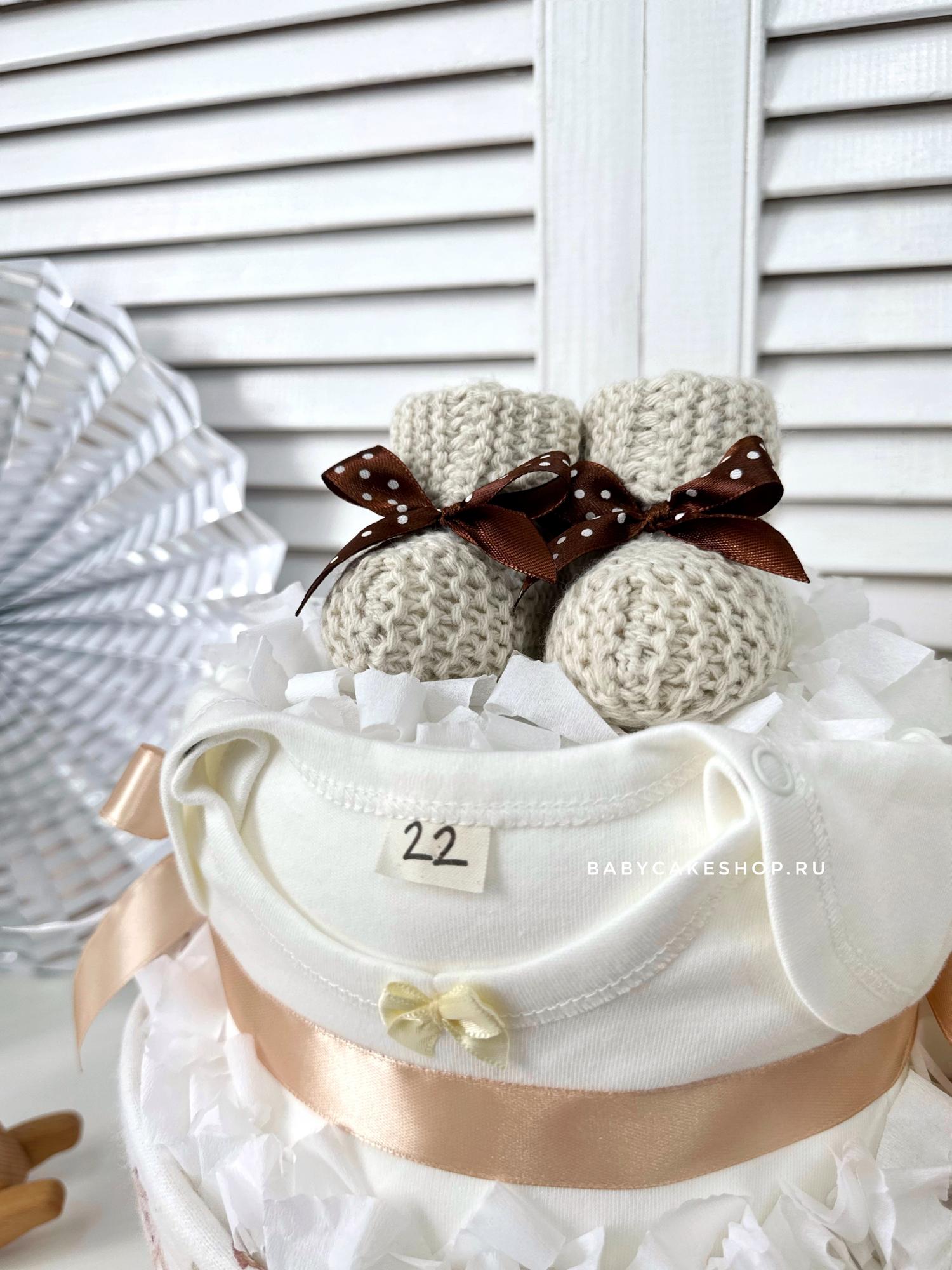 Торт из подгузников памперсов для девочки «Сова»