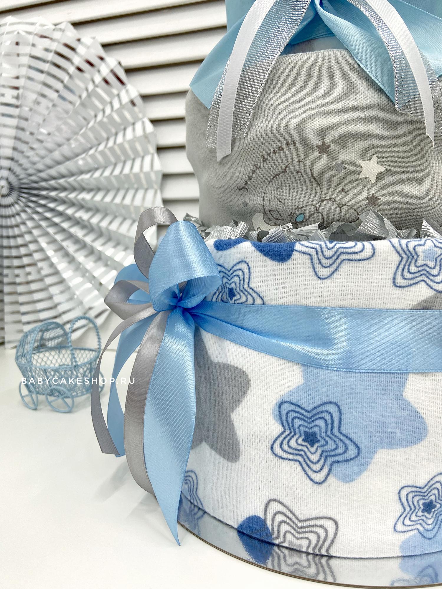 Торт из подгузников памперсов для мальчика «Звёзды»