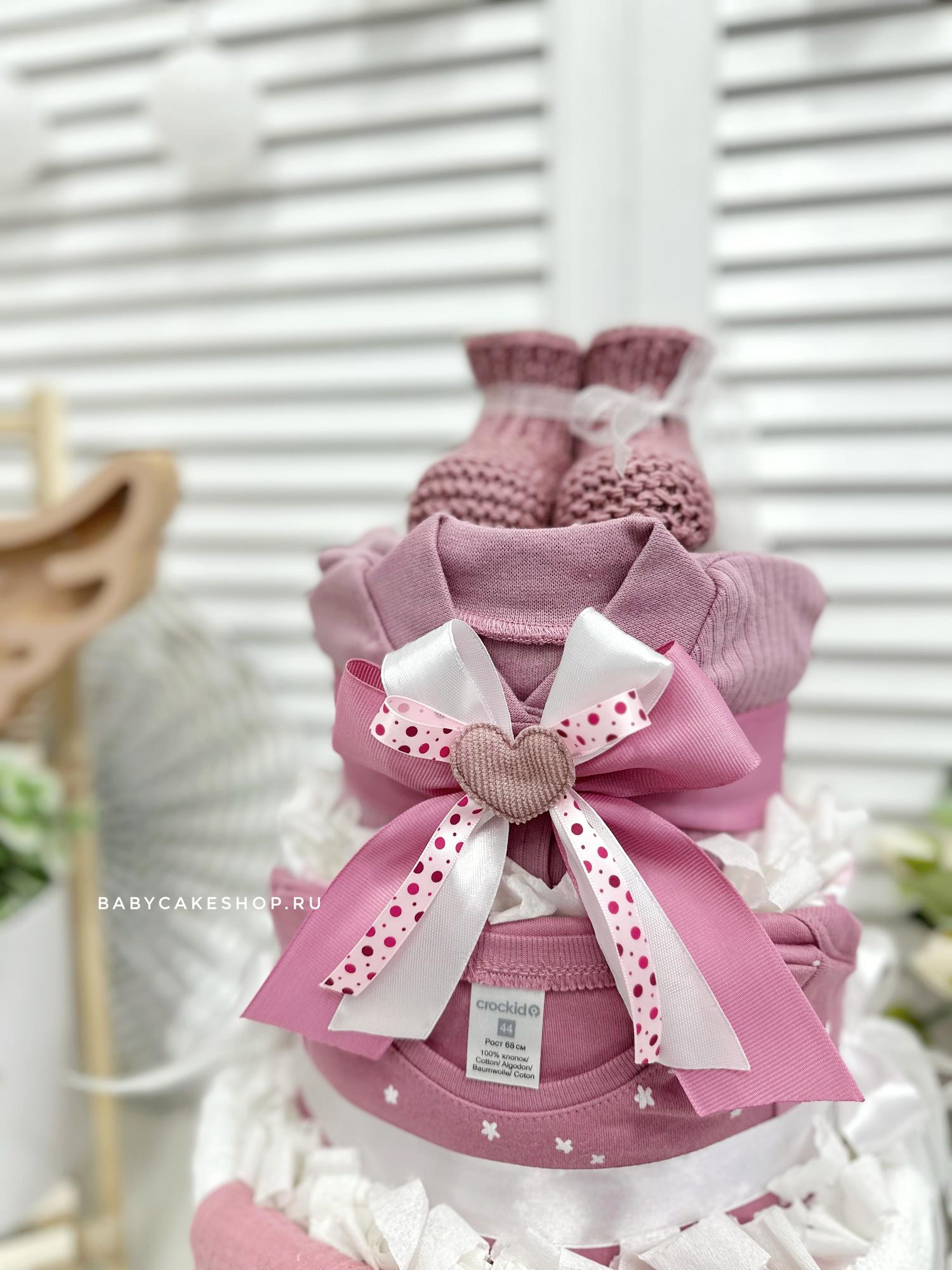 Торт из подгузников памперсов для девочки «Малина»