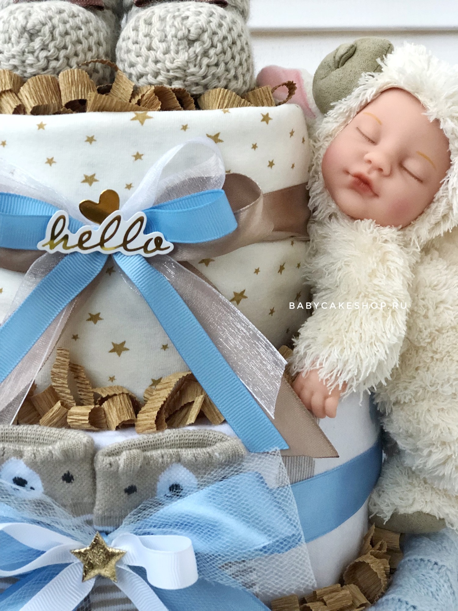 Торт из подгузников памперсов для мальчика «Овен»