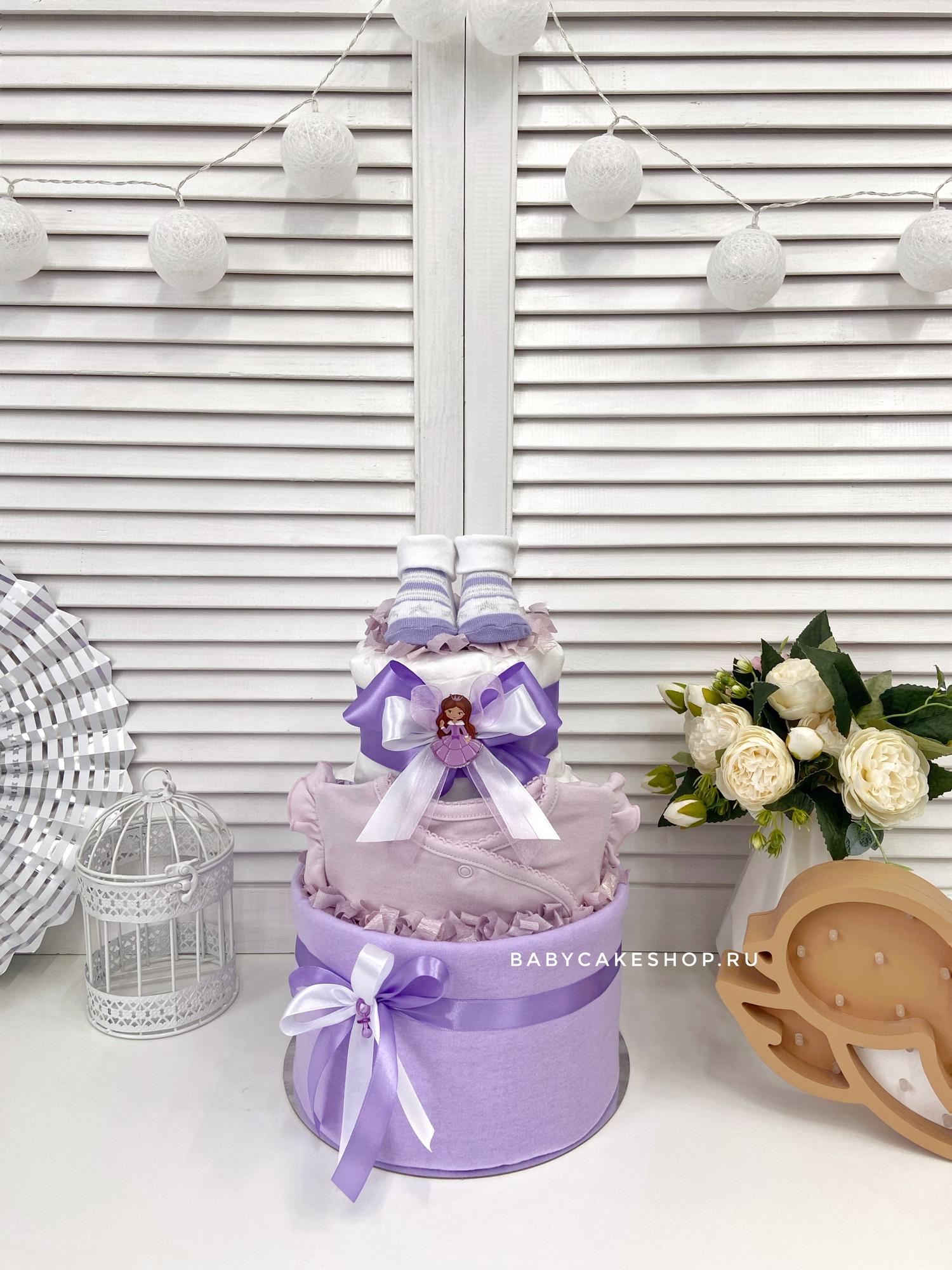 Торт из памперсов подгузников для девочки «Принцесса»