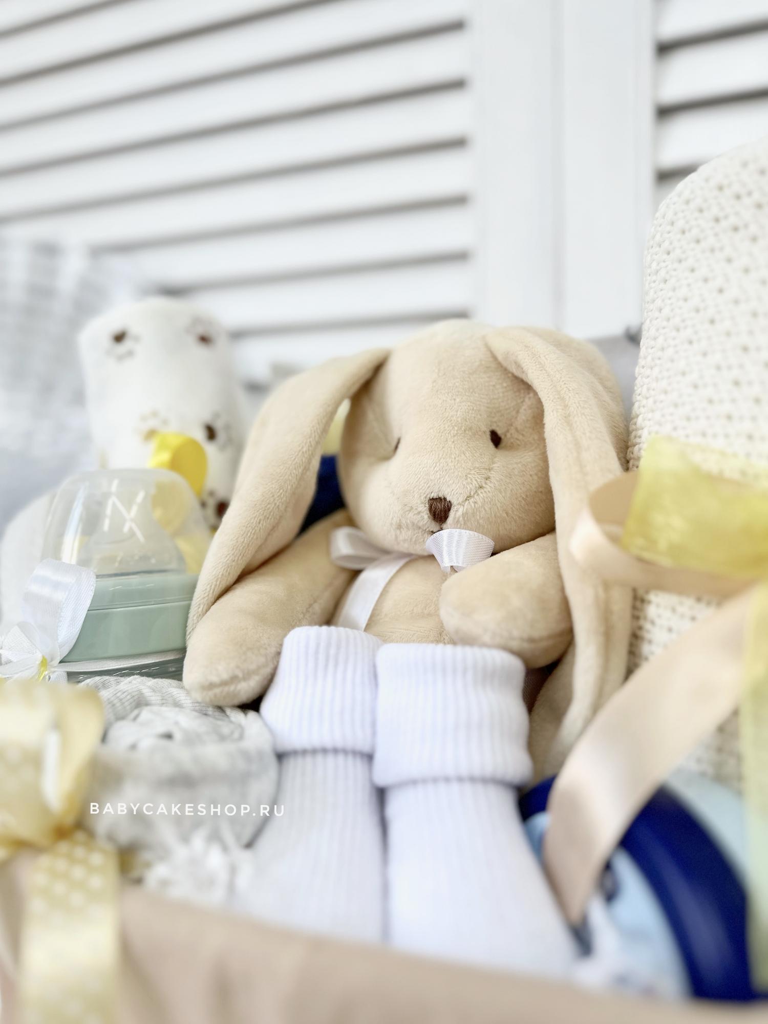 Подарочная корзина набор подарок для новорождённого «Большой кролик»