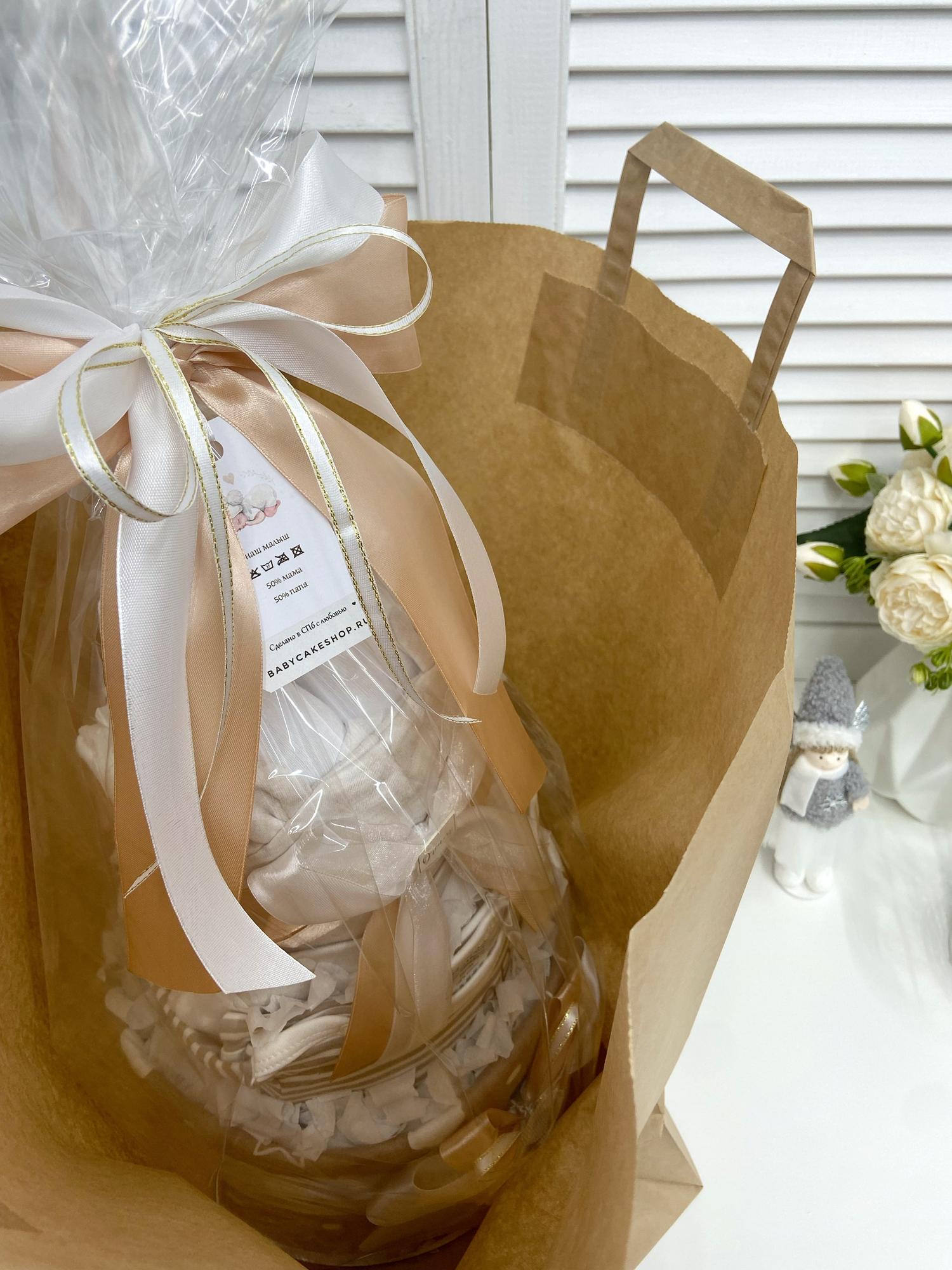 Торт из памперсов подгузников для ребёнка «Жирафик»