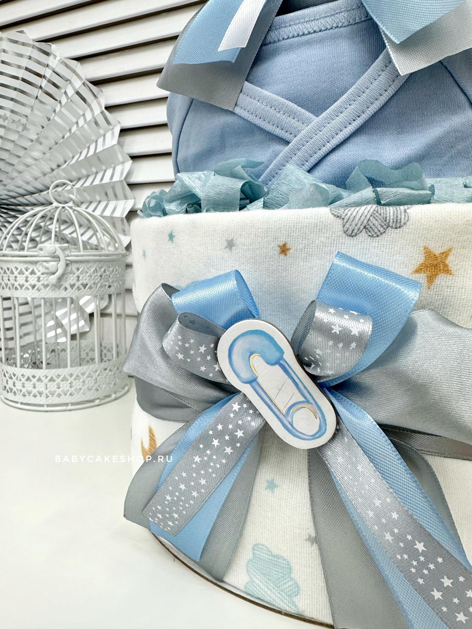 Торт из памперсов подгузников для мальчика «Булавка»