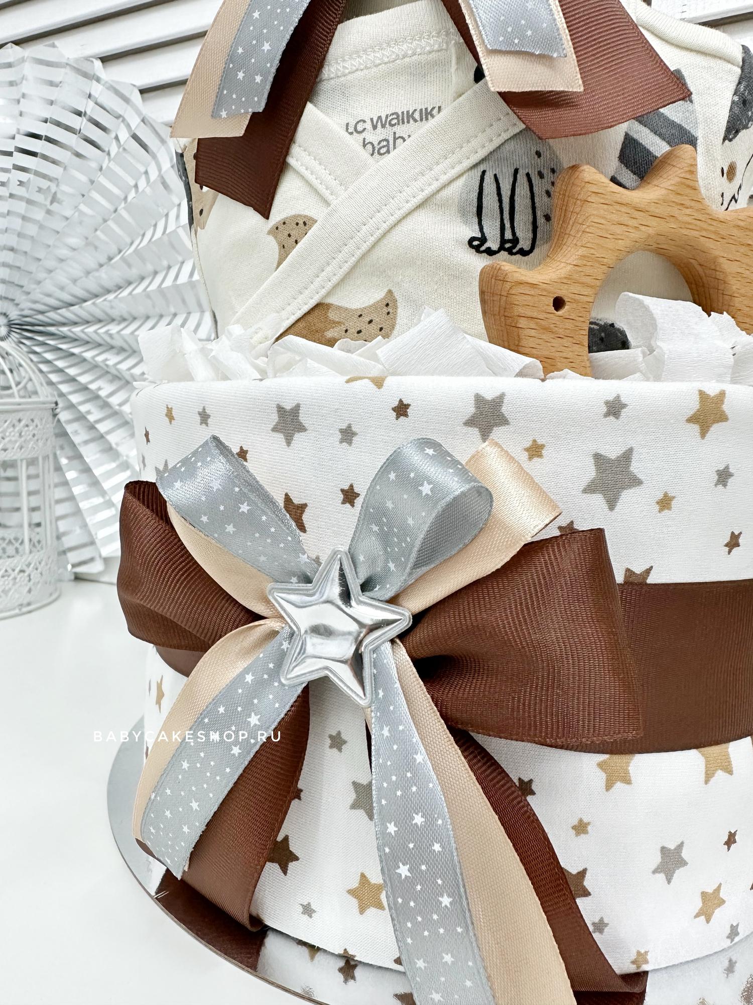 Торт из памперсов подгузников для ребёнка универсальный «Лесной»