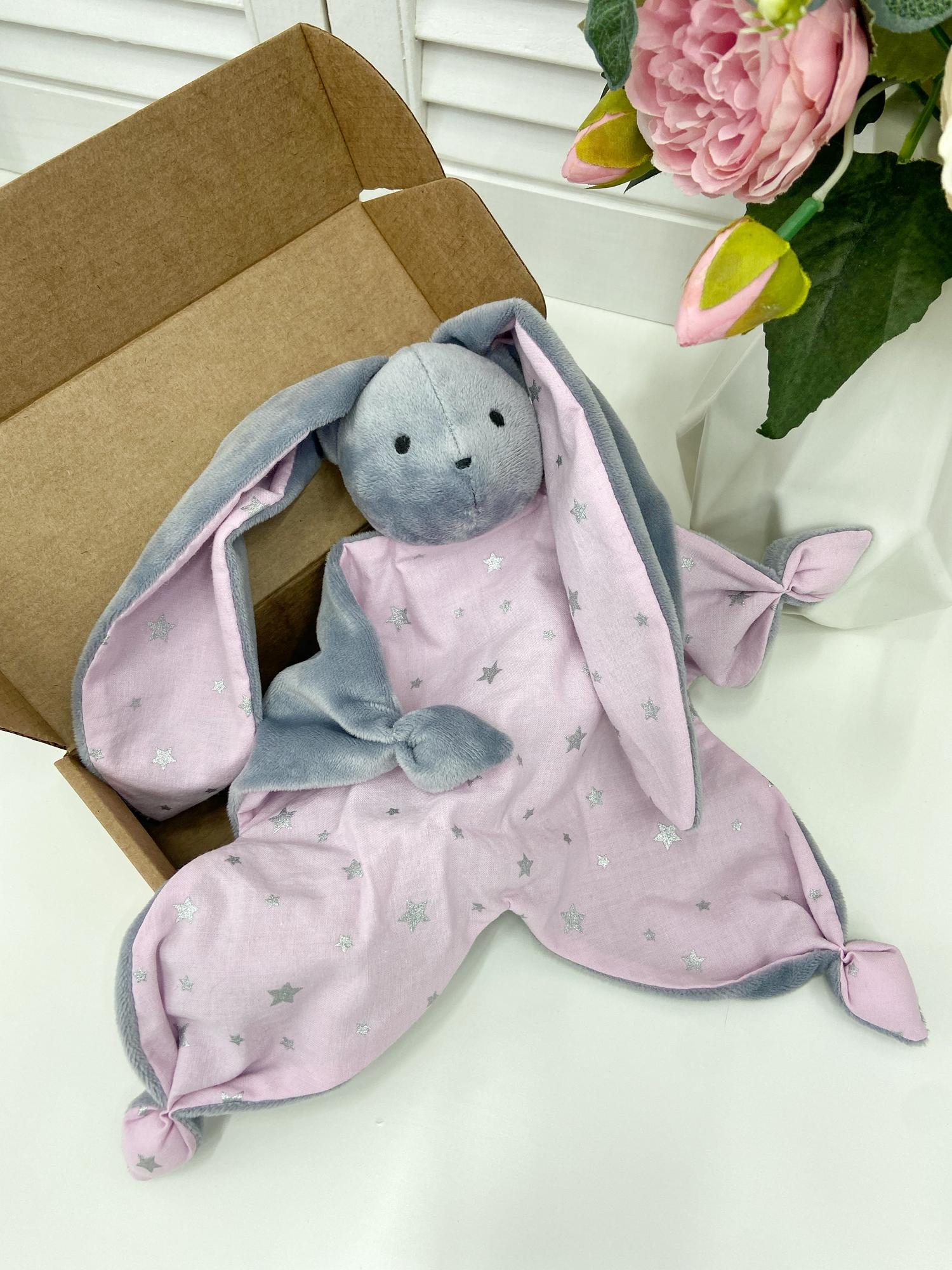 Торт из памперсов подгузников для девочки с комфортером «Розовая зайка»