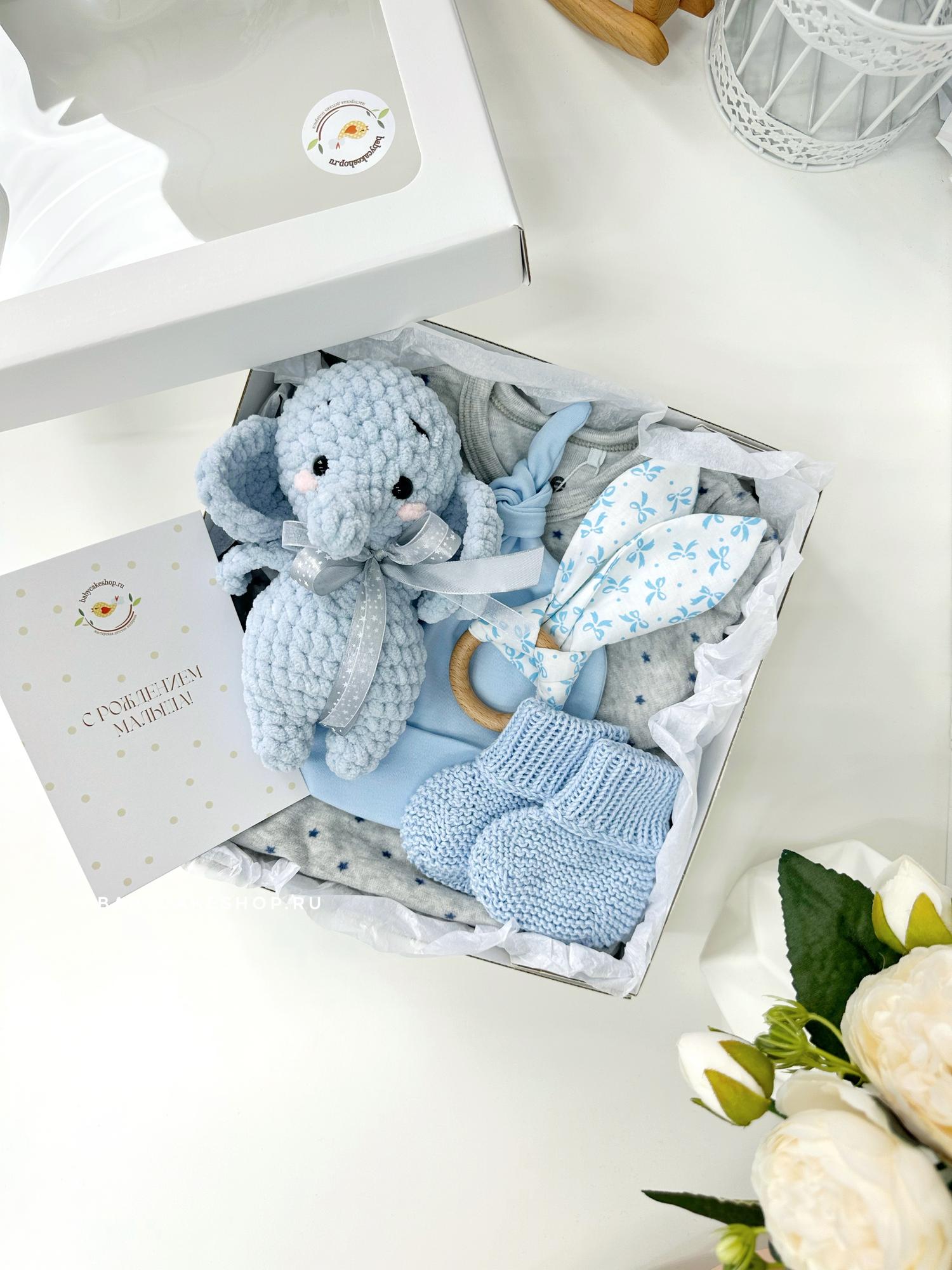 Подарочный набор бэбибокс для новорожденного мальчика «Серые звёзды»