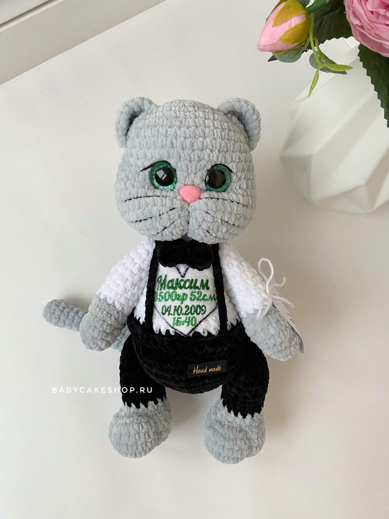 Вязаная мягкая игрушка ручной работы "Котики"