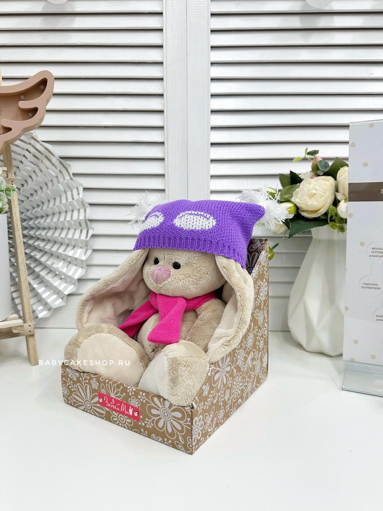 Мягкая именная игрушка с вышивкой имени и метрикой ребенка "Зайка Ми сова"