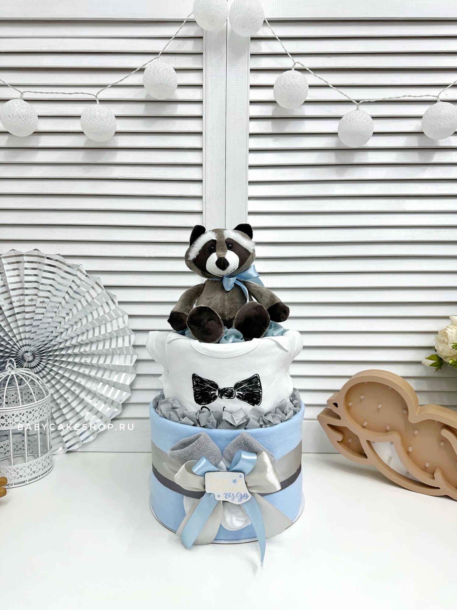 Торт из памперсов подгузников для мальчика «Енотик»