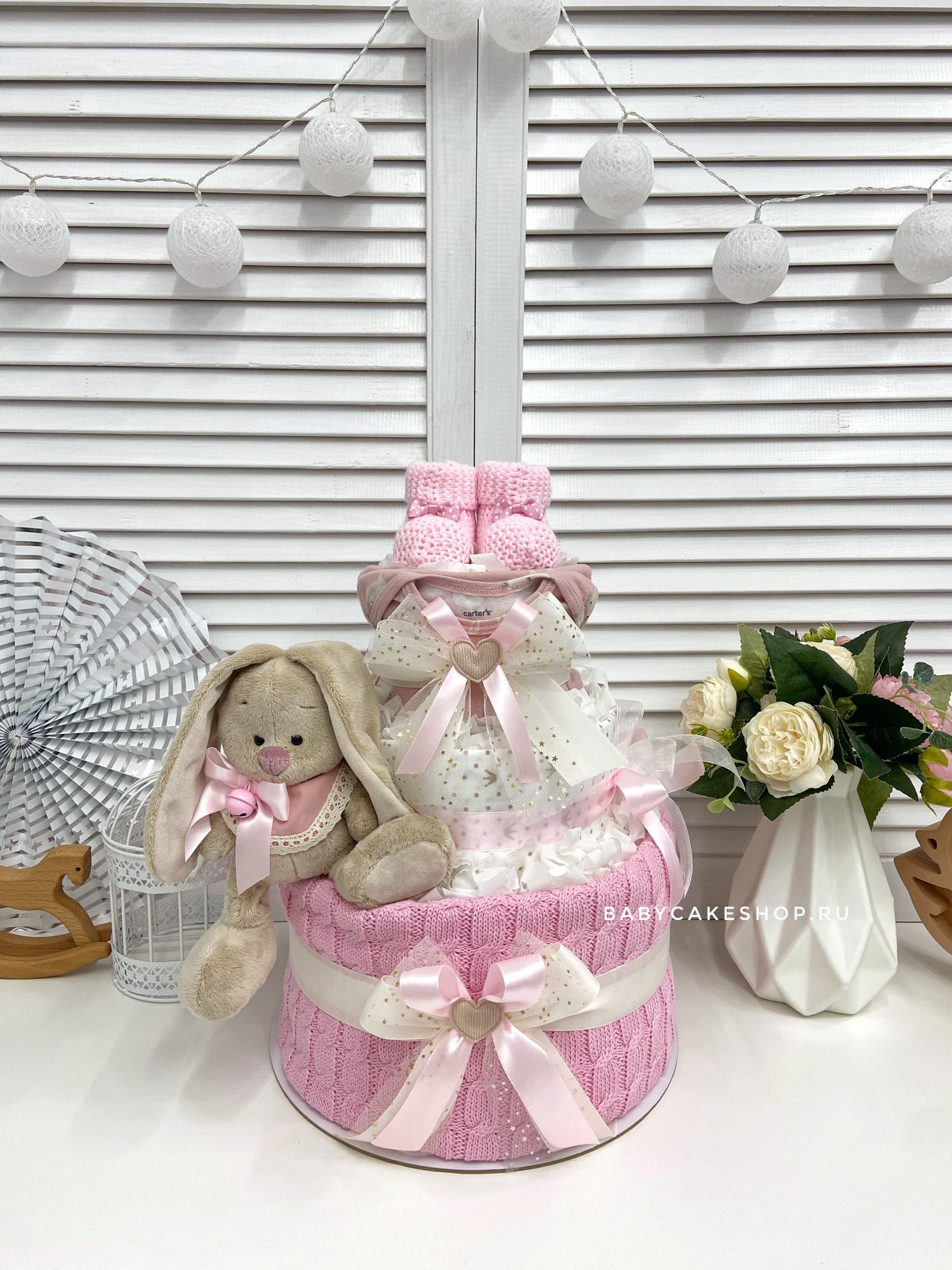 Торт из памперсов подгузников для девочки «Мими»