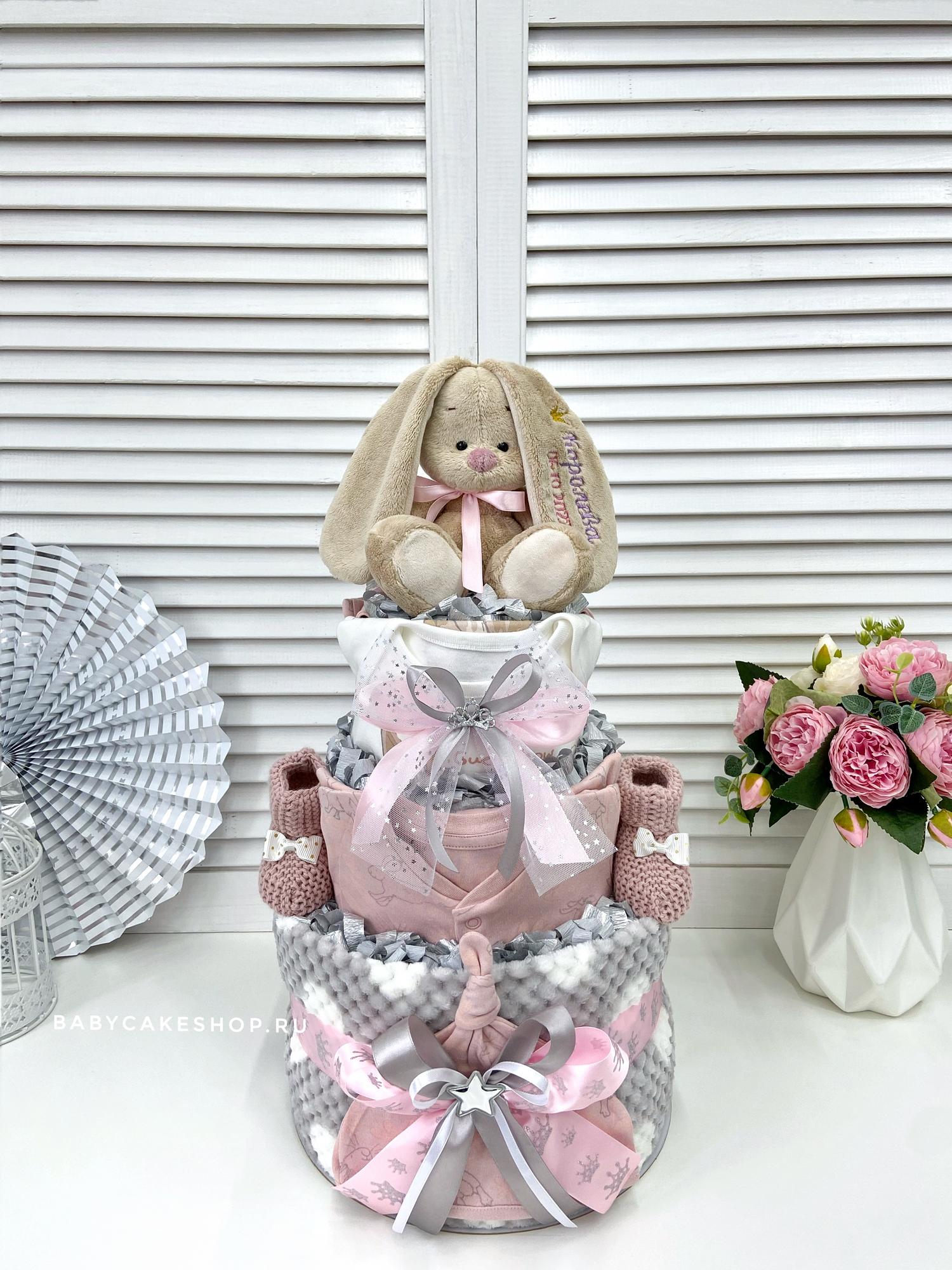 Торт из памперсов подгузников для девочки «Королева»