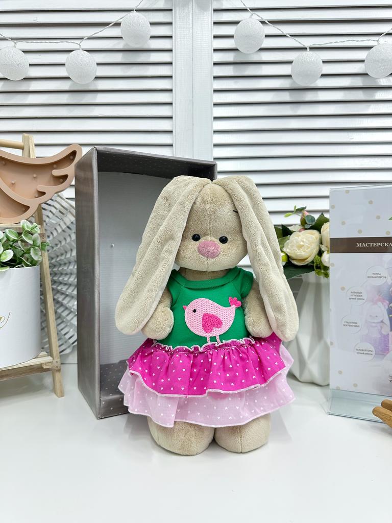 Именная игрушка с вышивкой имени и метрикой «Зайка Ми птичка»