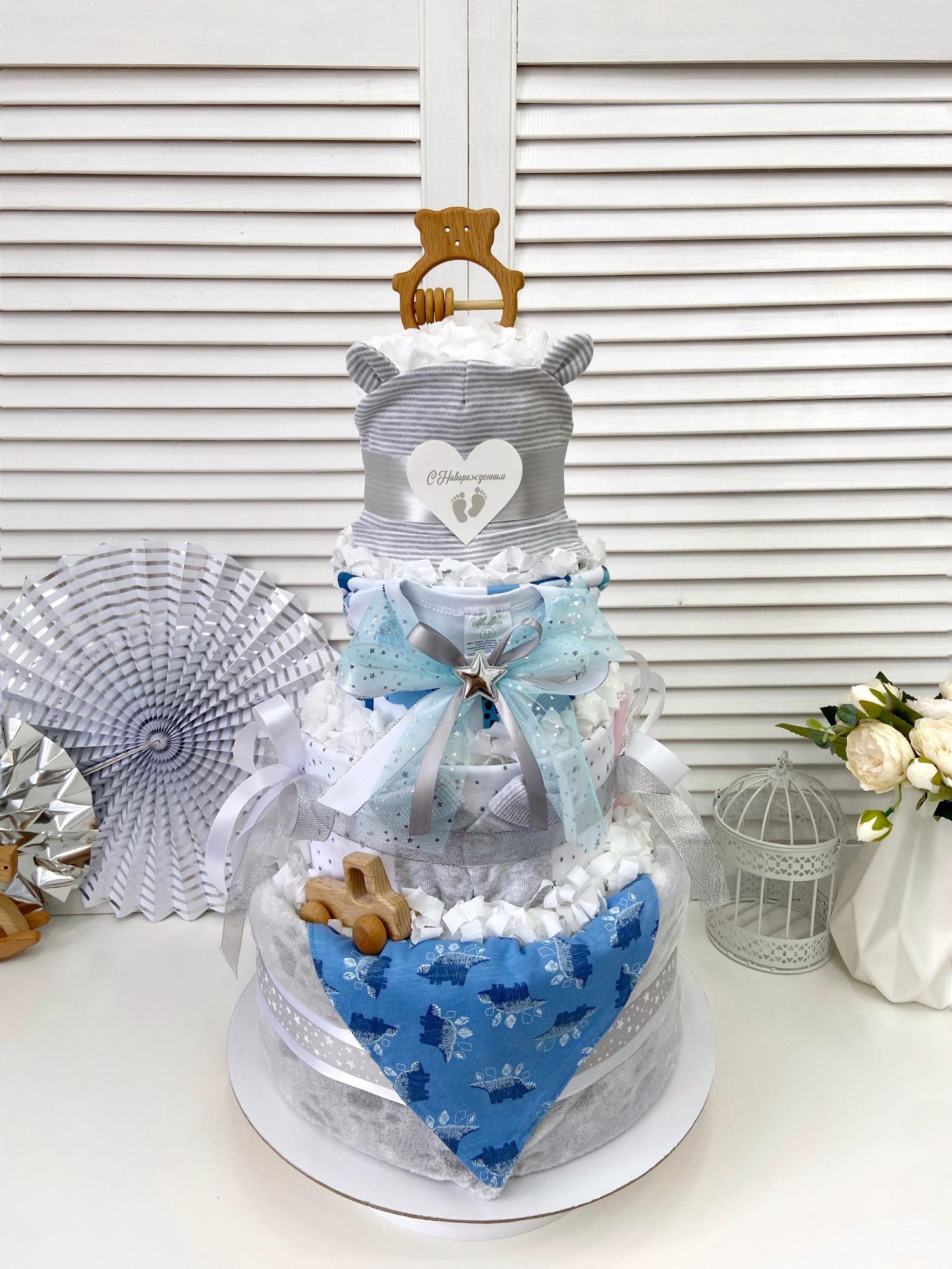 Торт из подгузников памперсов для двойняшек «Большой»