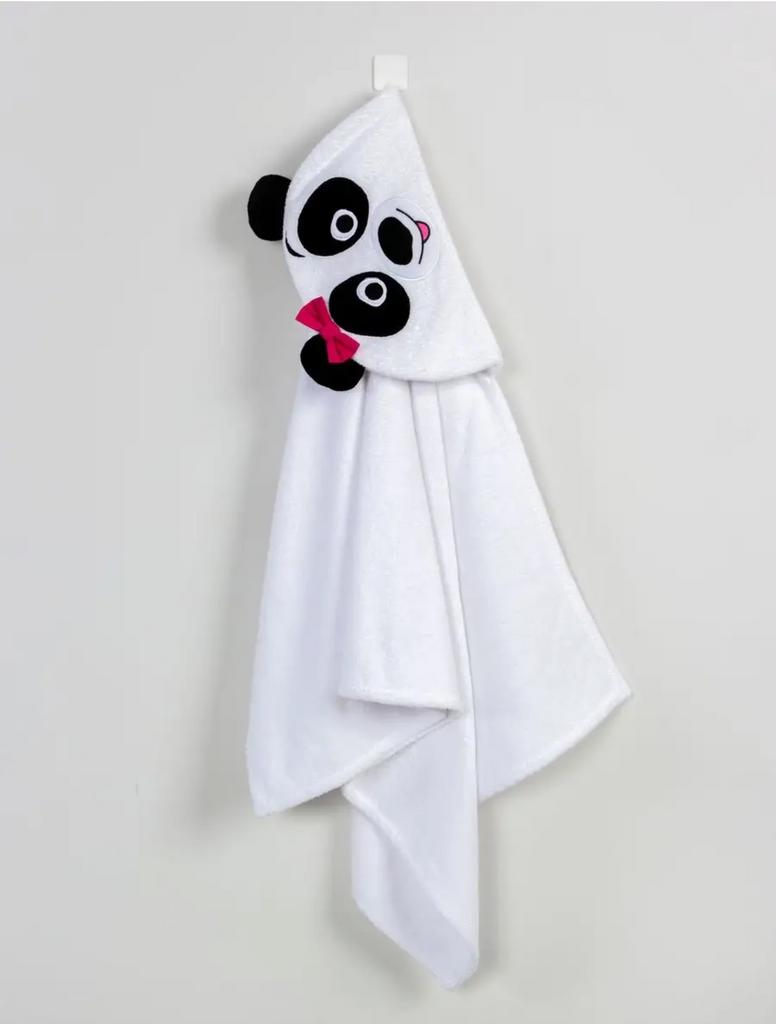 Полотенце детское, полотенце для купания с капюшоном и вышивкой "Панда"