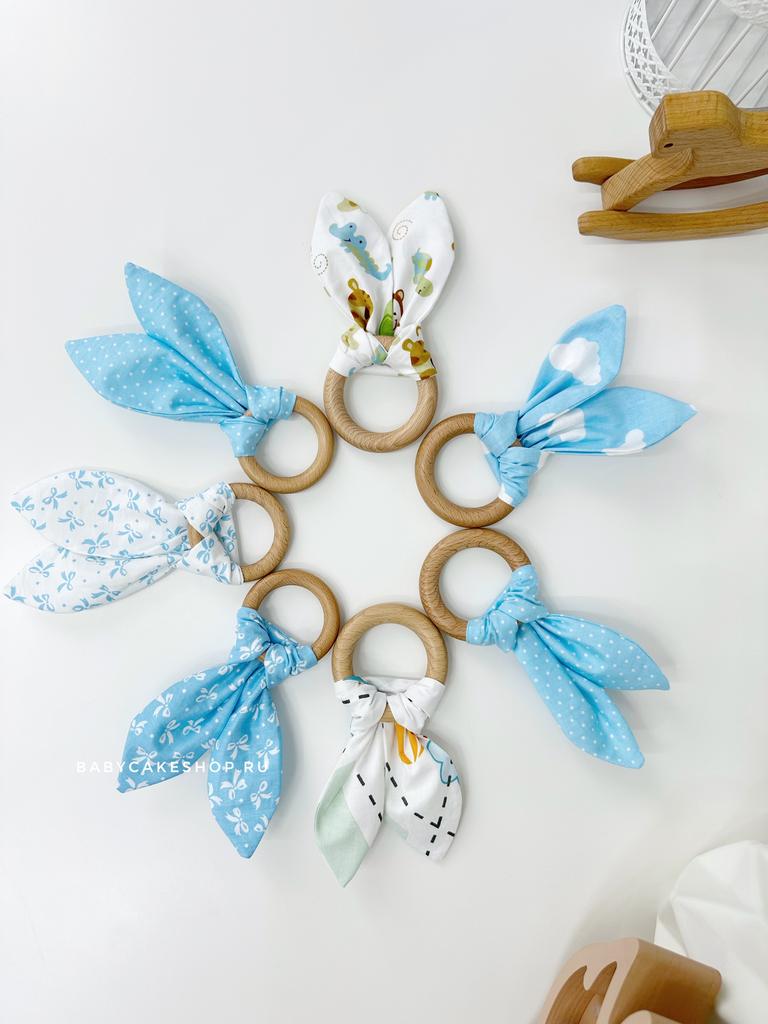 Детский грызунок для новорожденного ребенка "Шуршащие ушки для мальчика"