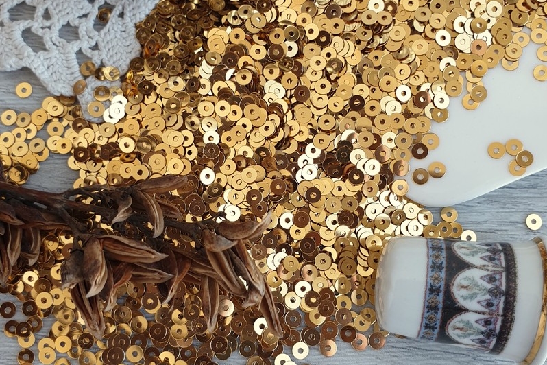 итальянские пайетки золотые