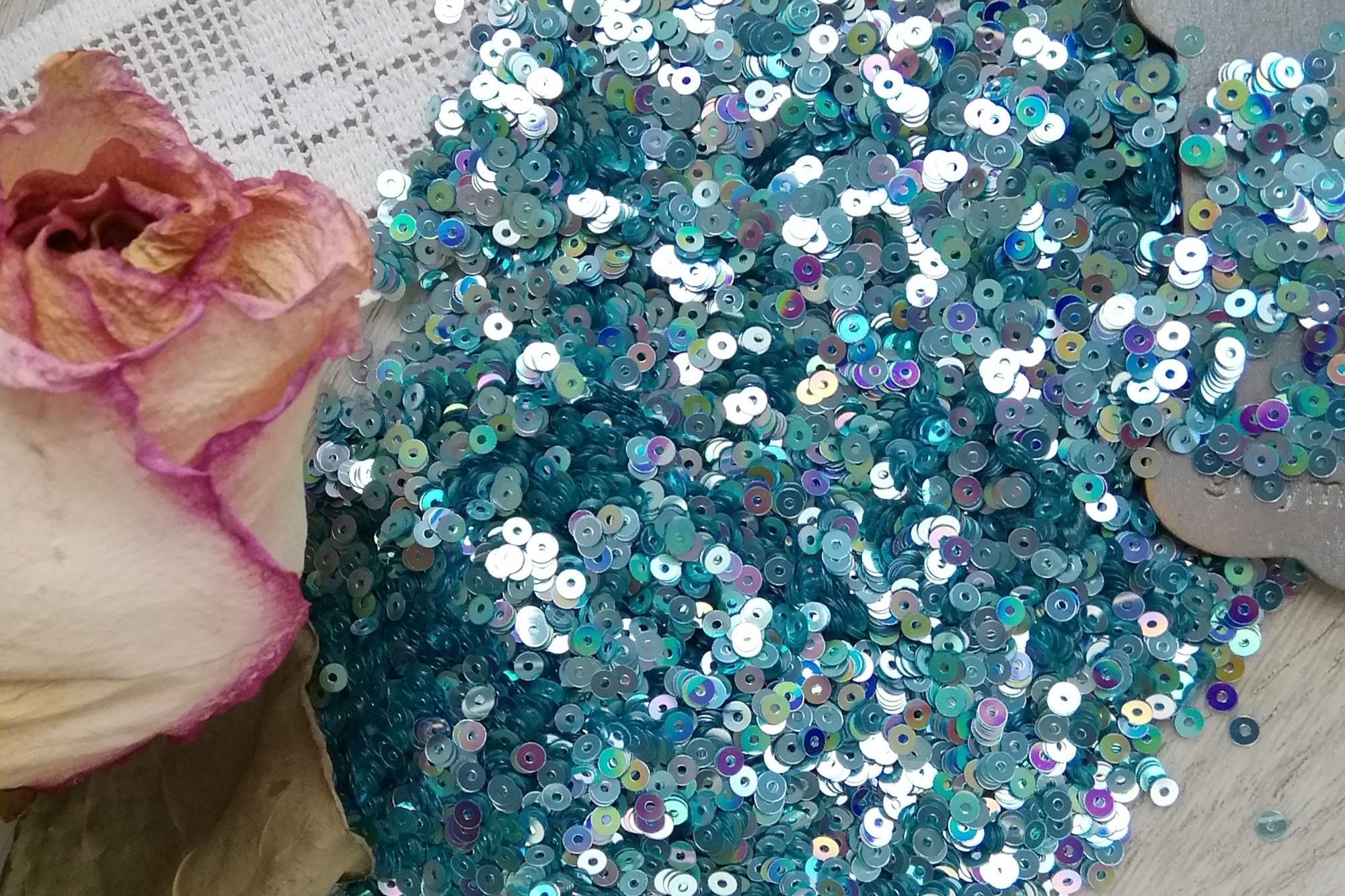 пайетки итальянские пайетки голубые 3мм