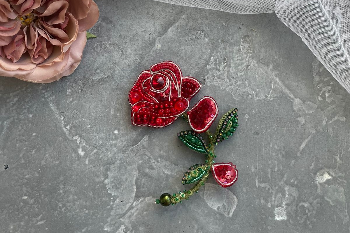 набор материалов для броши Аленький цветочек Роза