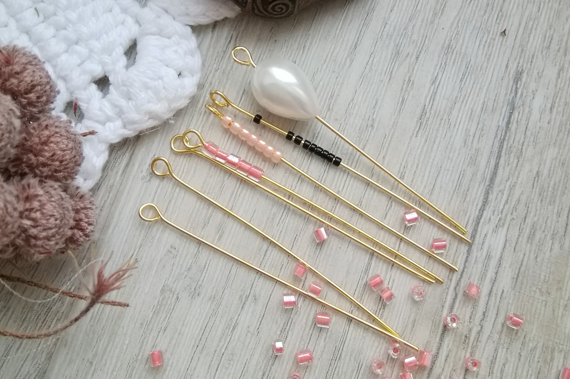 пины 5 см золото с петелькой