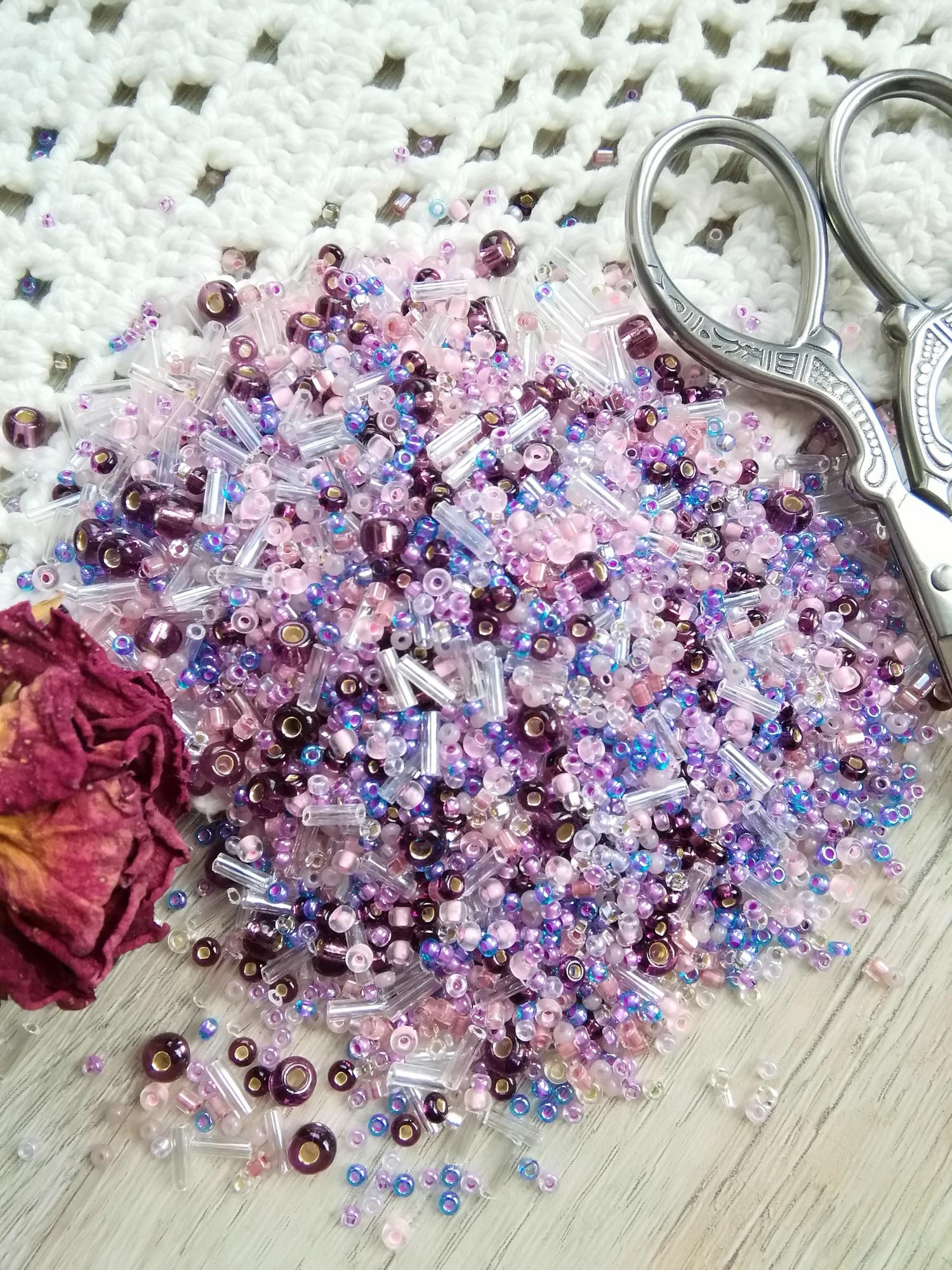 Бисер Preciosa, микс фиолетово-розовый(bch056)