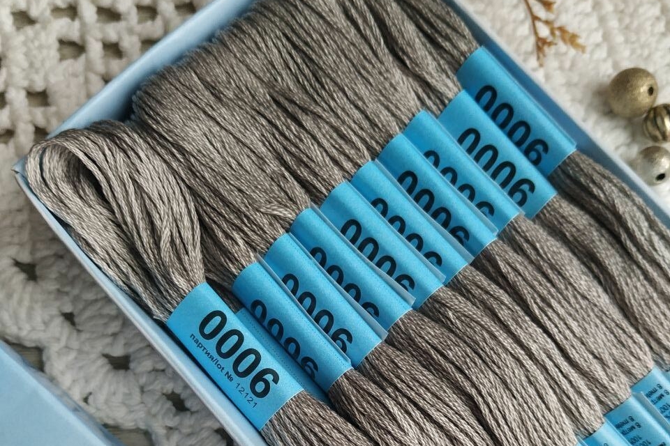 мулине хлопок Гамма 0006 серый серебро