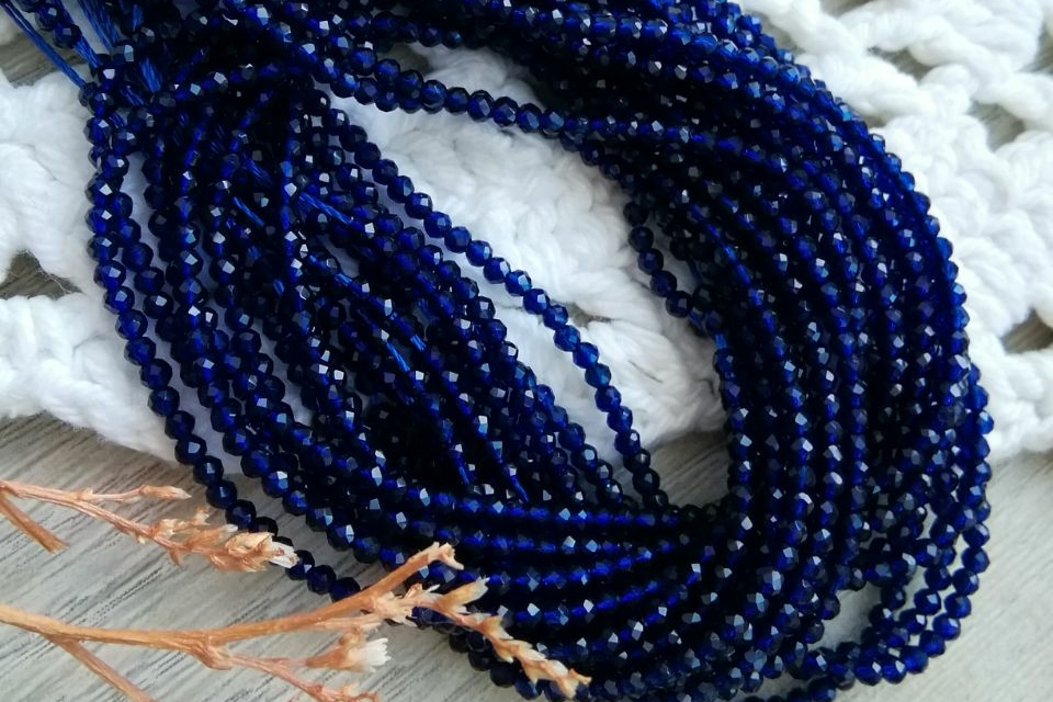 шпинель натуральная синяя 2 мм