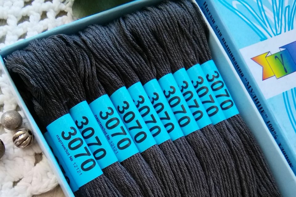 мулине хлопок Гамма темно-серый 3070