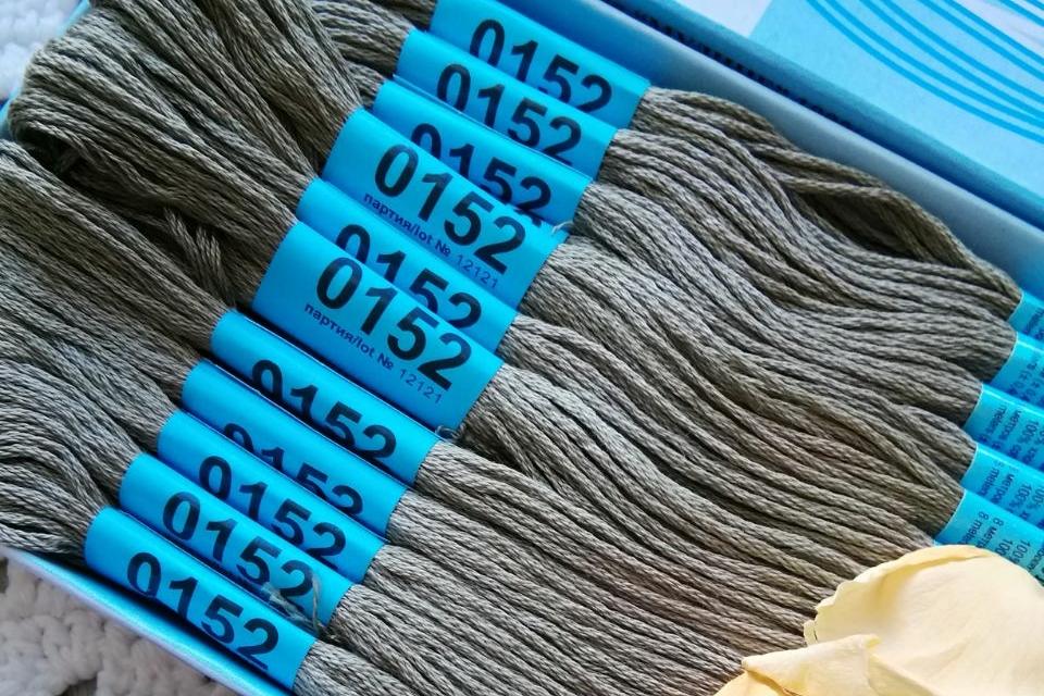 мулине хлопок серые 0152