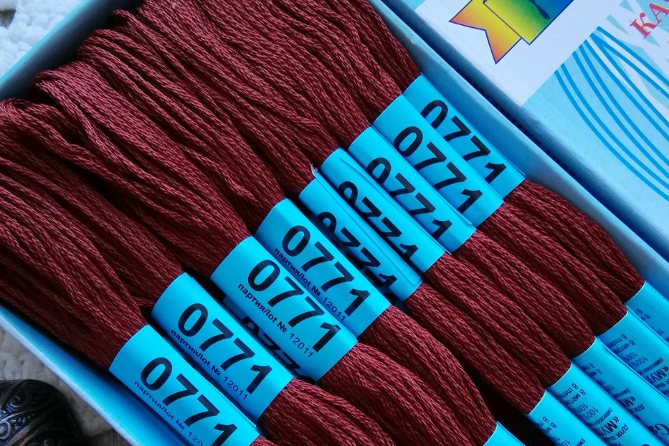 мулине Гамма хлопок цвет бордовый 0771