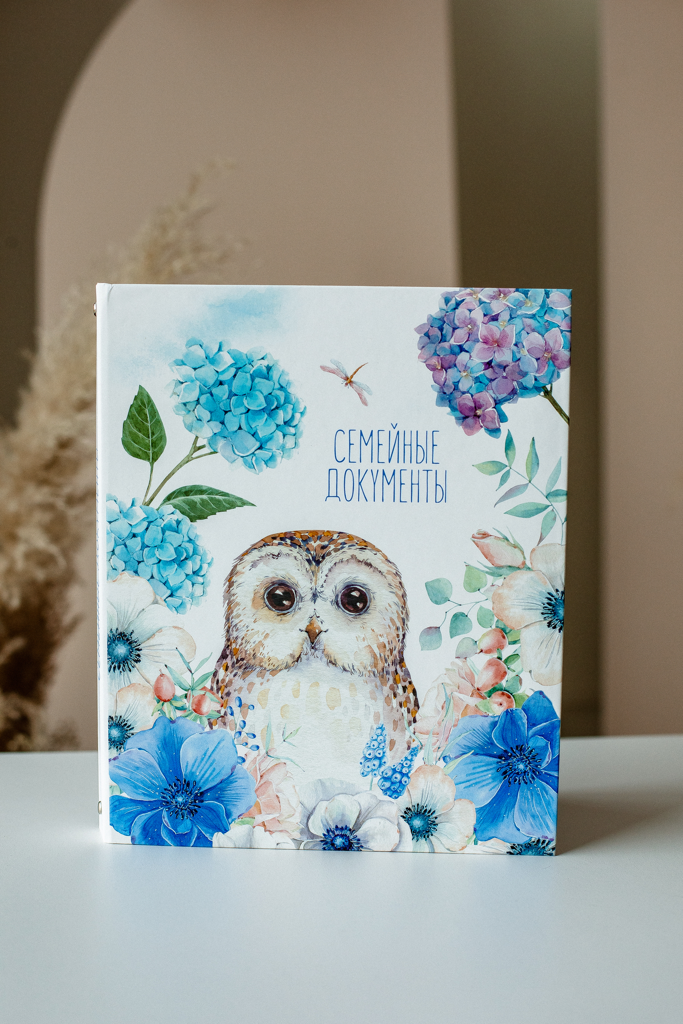 Папка на кольцах семейные документы "Сова"