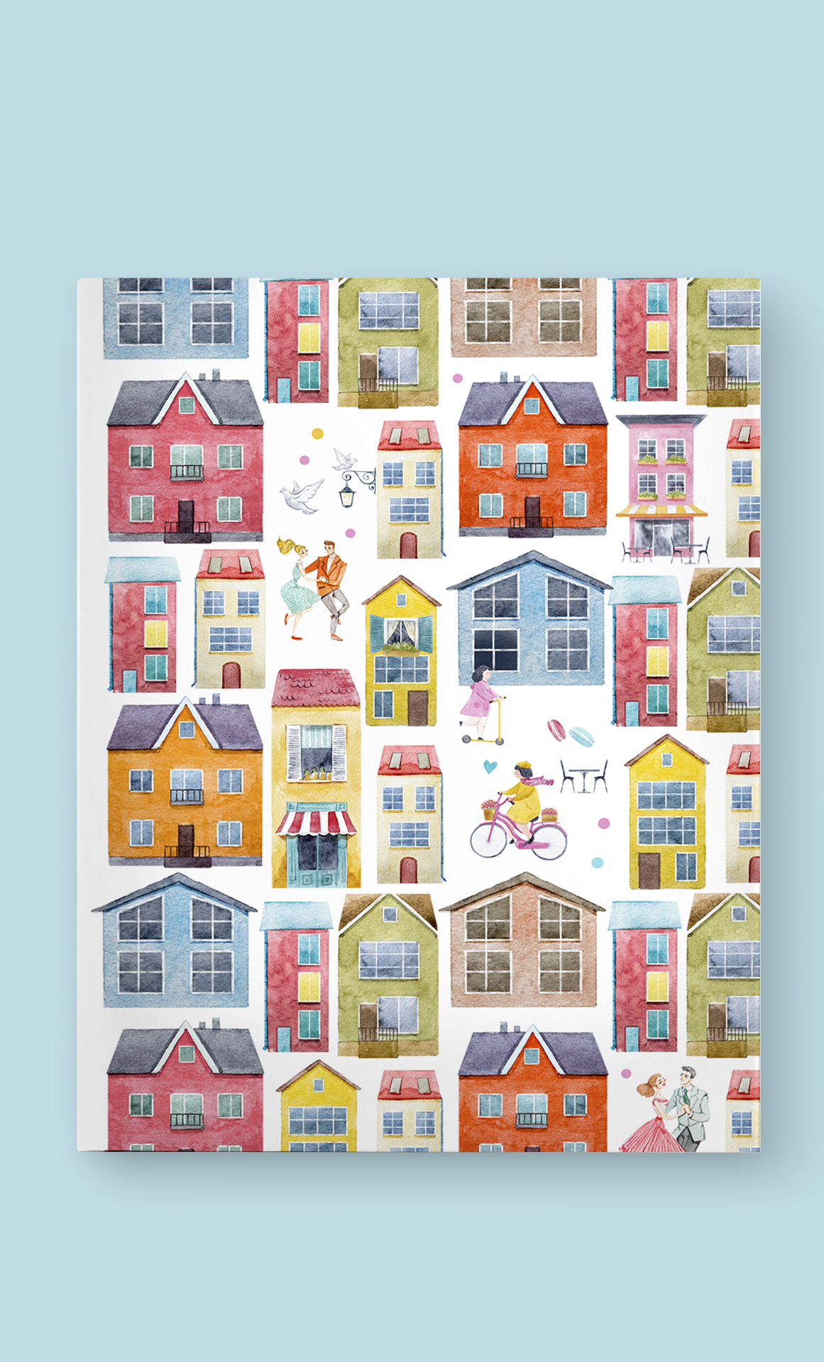 Папка на кольцах семейные документы "Домики"