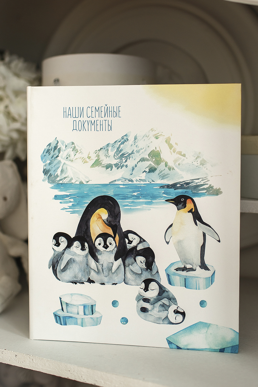Папка на кольцах семейные документы "Пингвины"