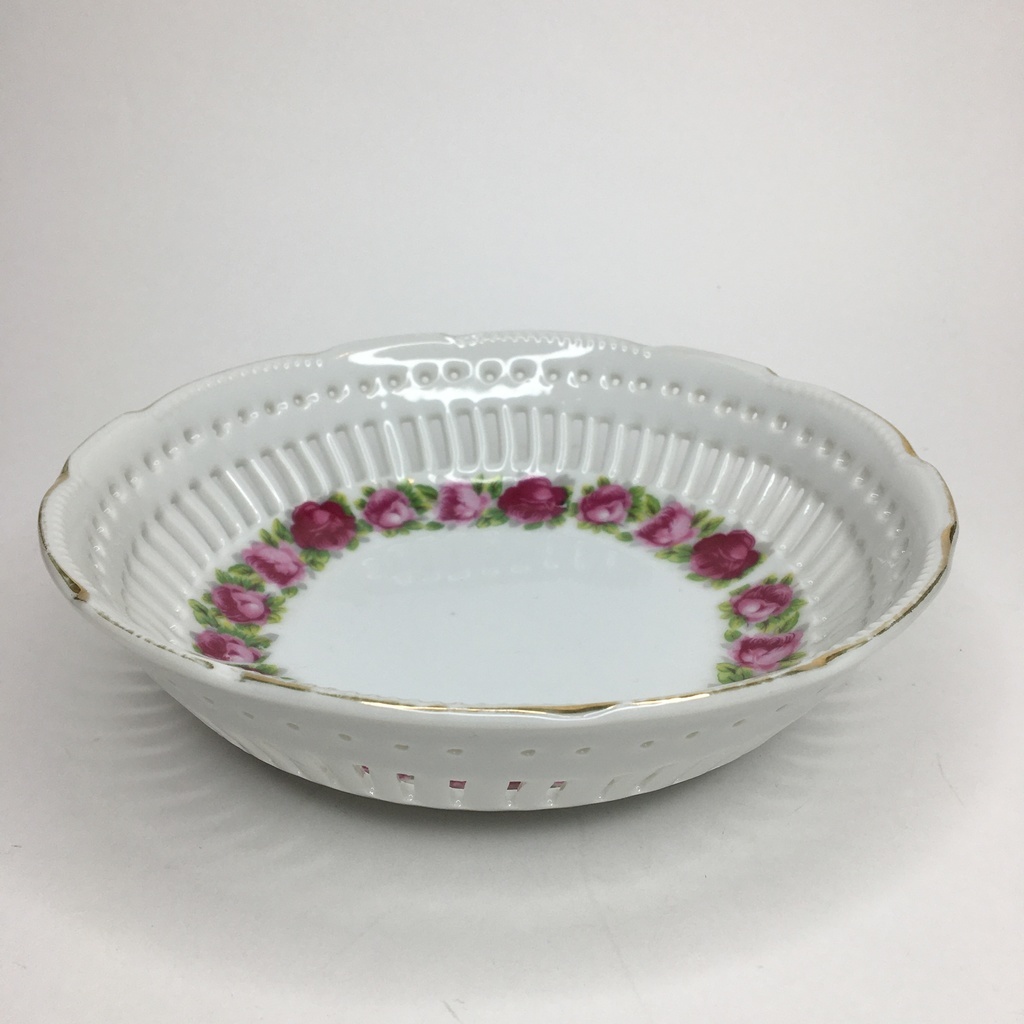 ✨Блюдо глубокое с розами прорезной фарфор  Арт 300
