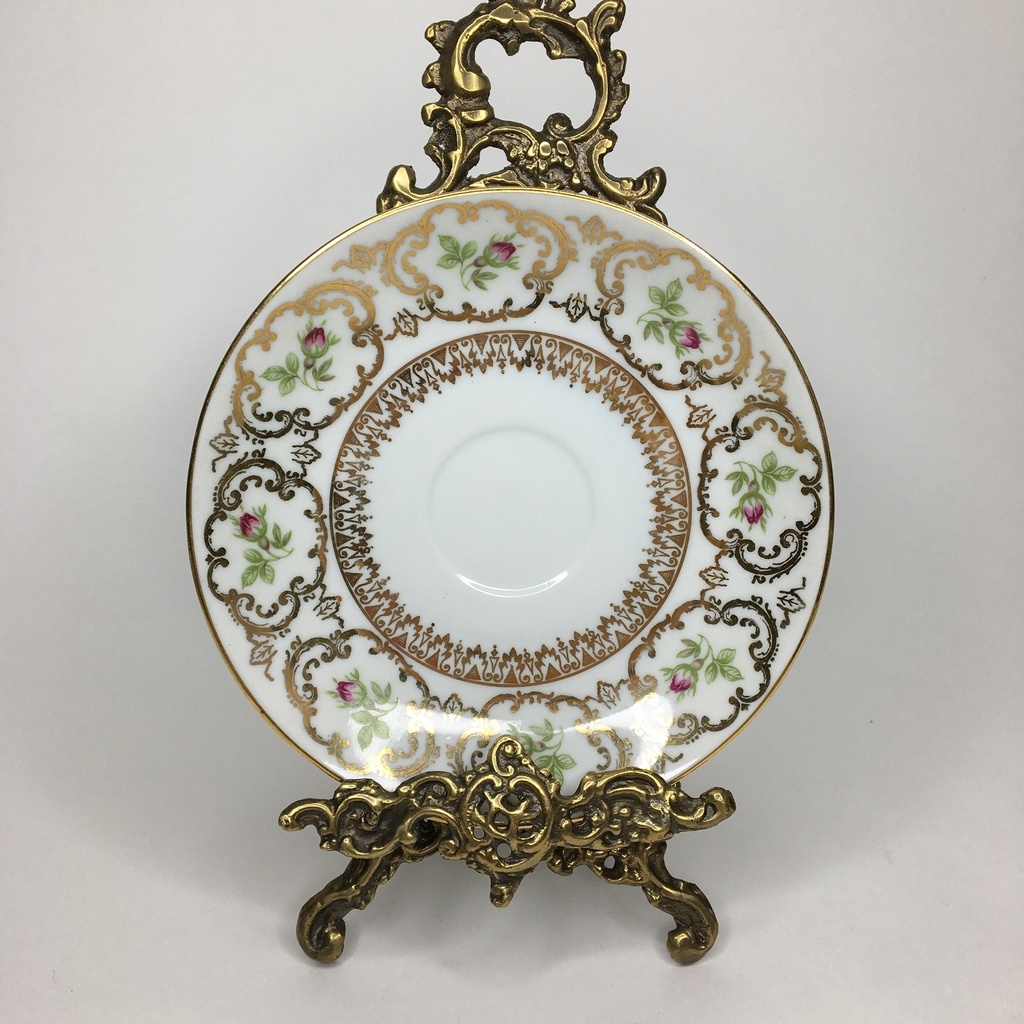 ✨Блюдце с золотым узором и розами Чехословакия Арт 1117