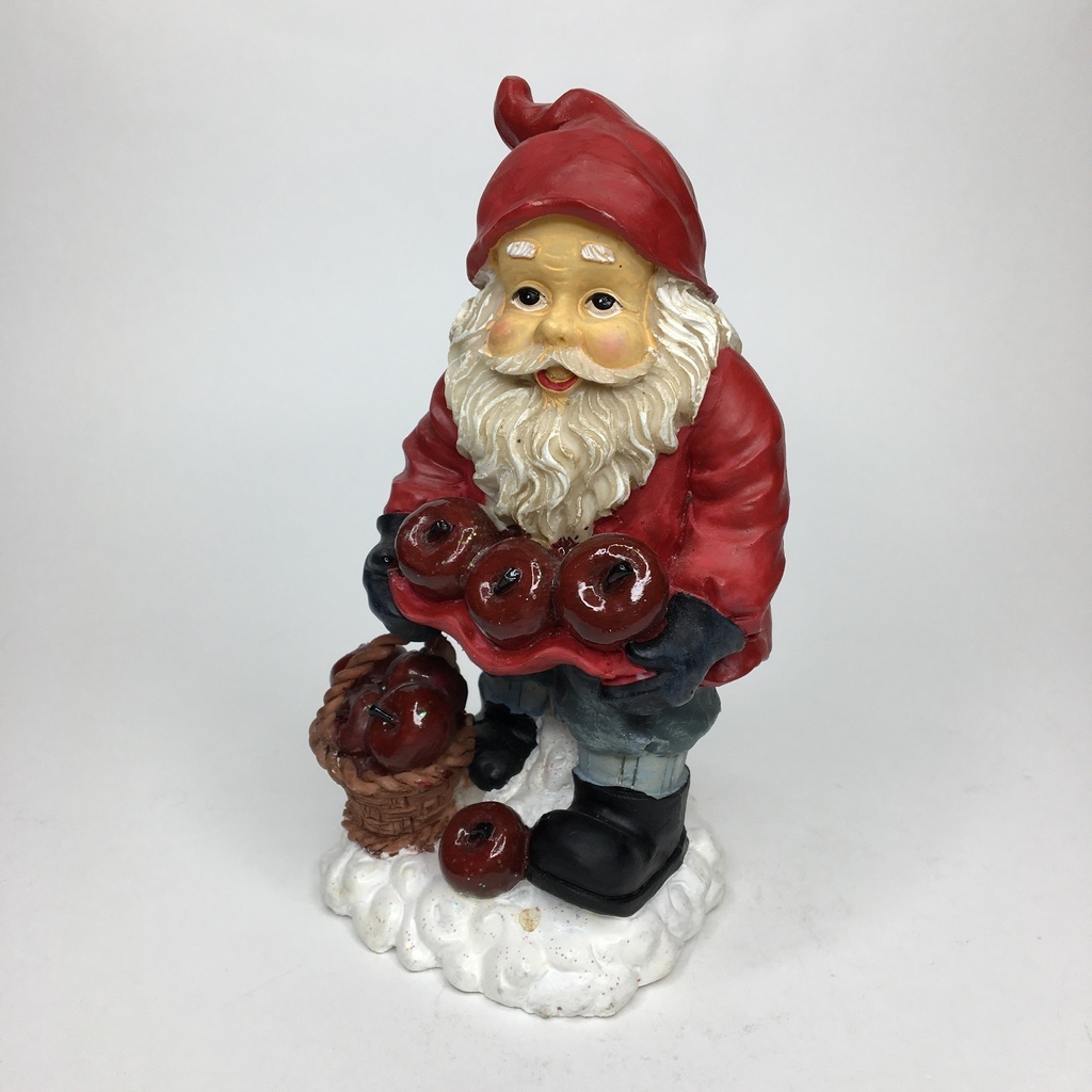 Статуэтка Санта-Клаус с яблоками 17 см арт 1786