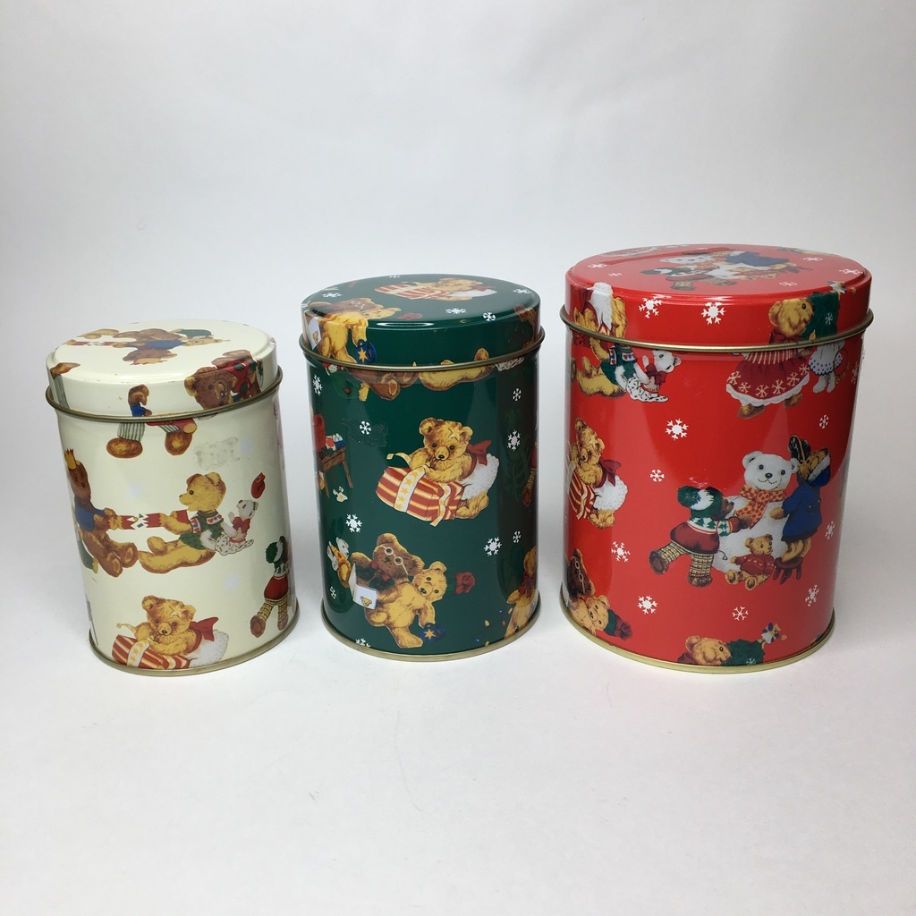 Набор из 3-х жестяных банок с медвежатами арт 1871