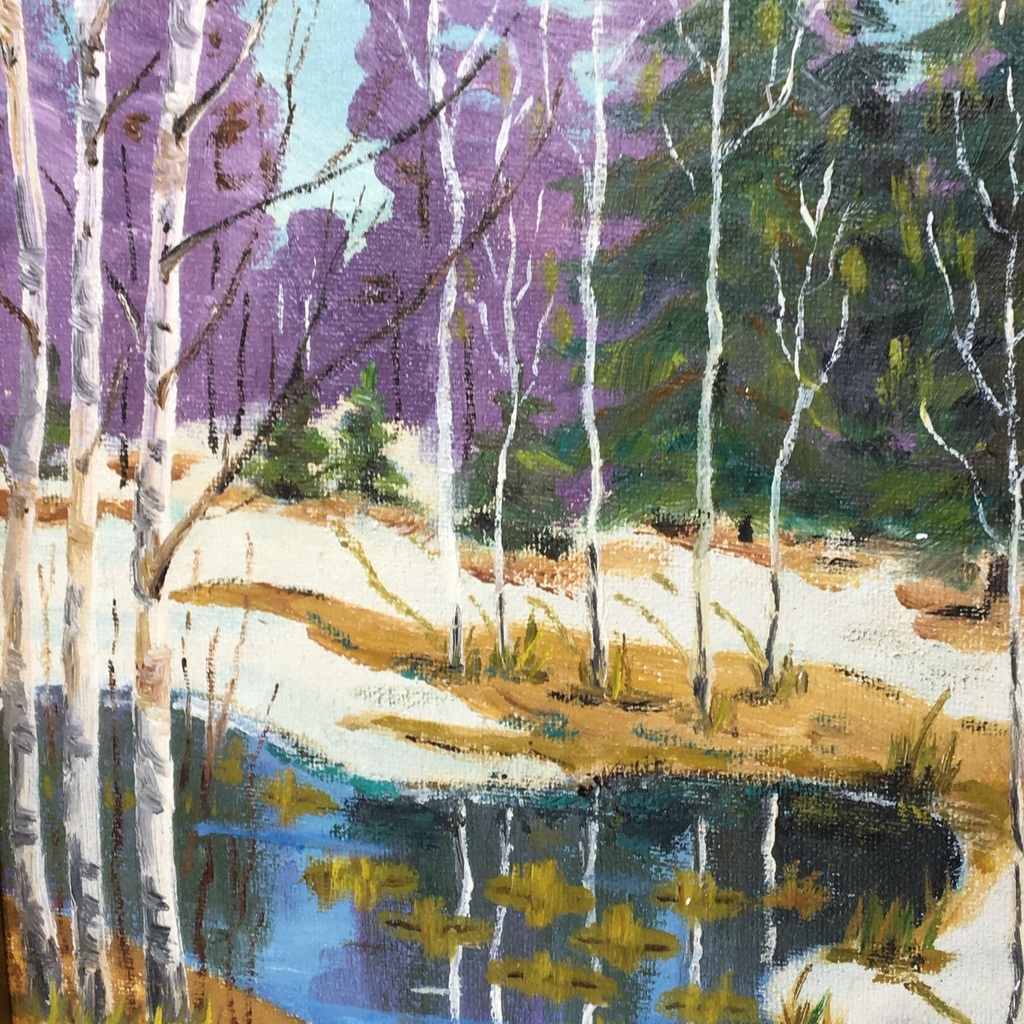 Картина в раме холст масло «Зима» Арт 659